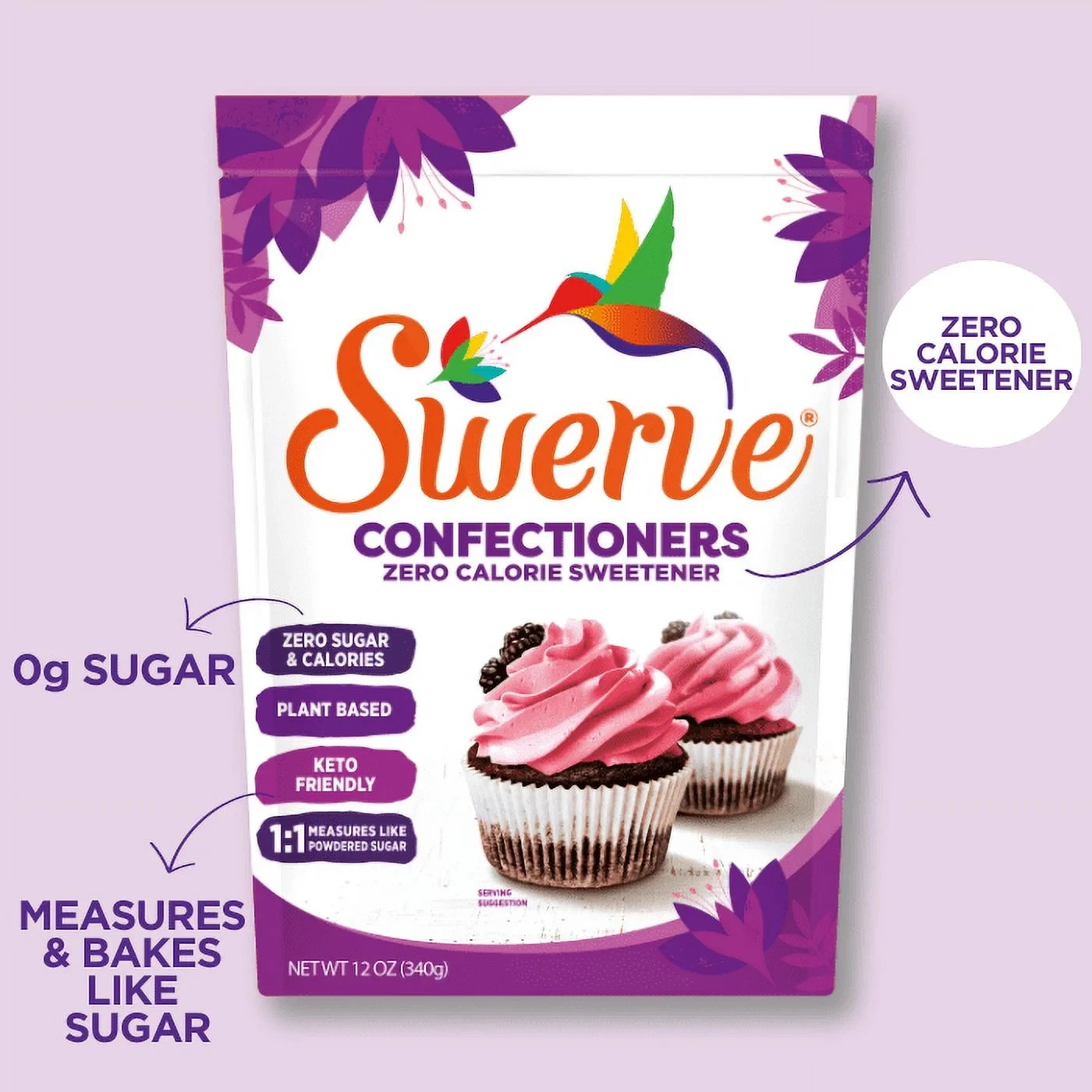 Swerve Sweetener, Confectioner Sugar Replacment, 12 Oz….