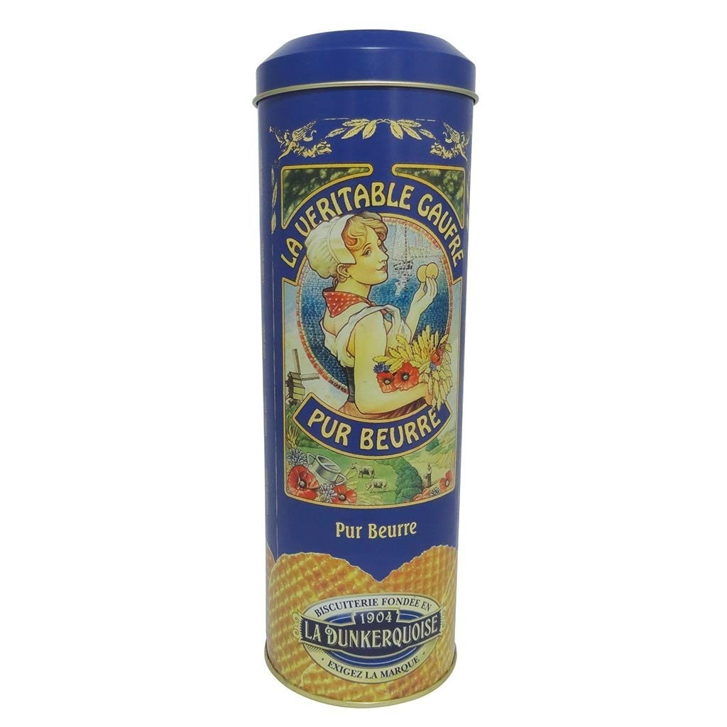 Biscuiterie Dunkerquoise, Pure French Butter ‘Waffles’ / Biscuits Tin, 14.1 oz