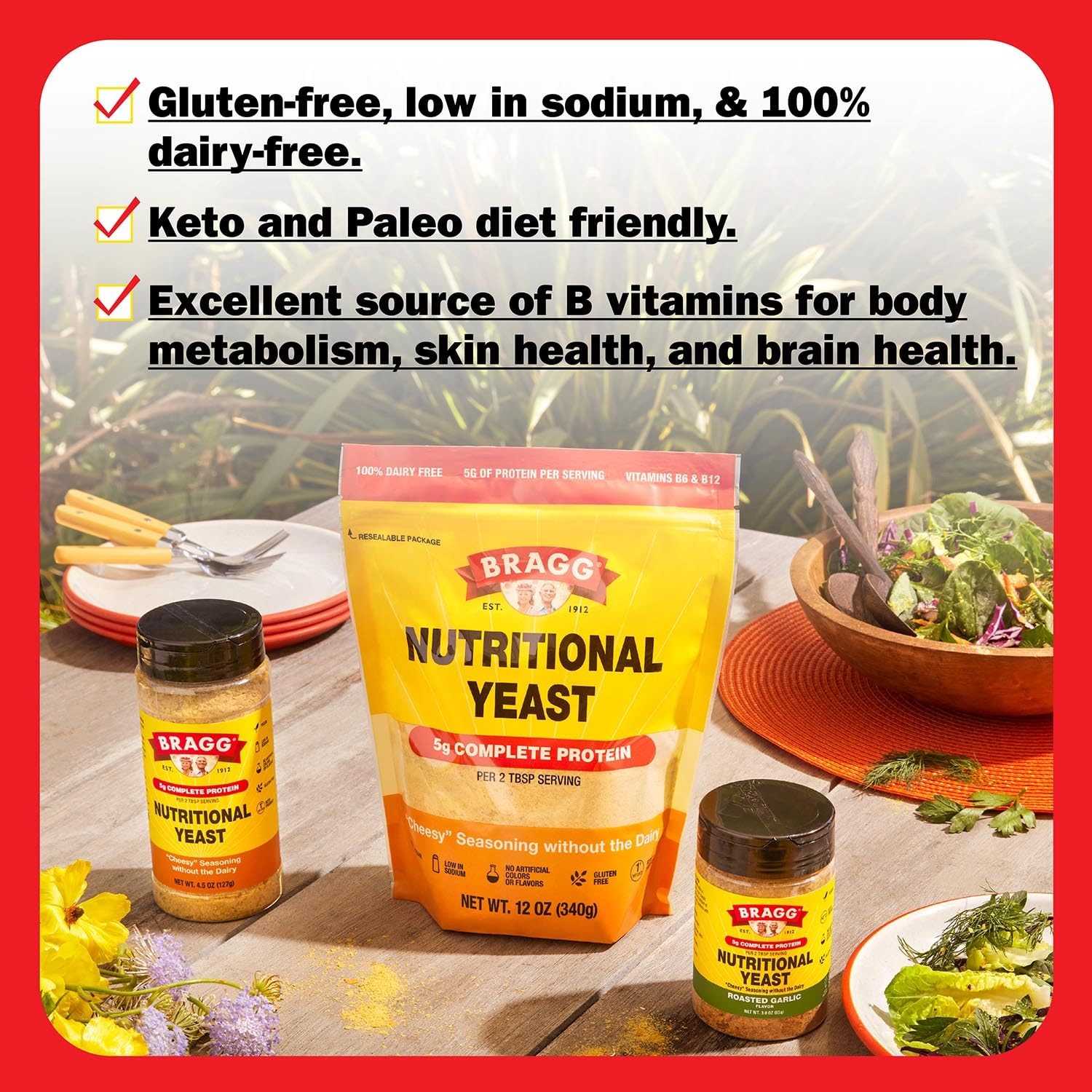 Bragg Premium Nutritional Yeast Seasoning – Vegan, 12 Ounce (Pack of 1)