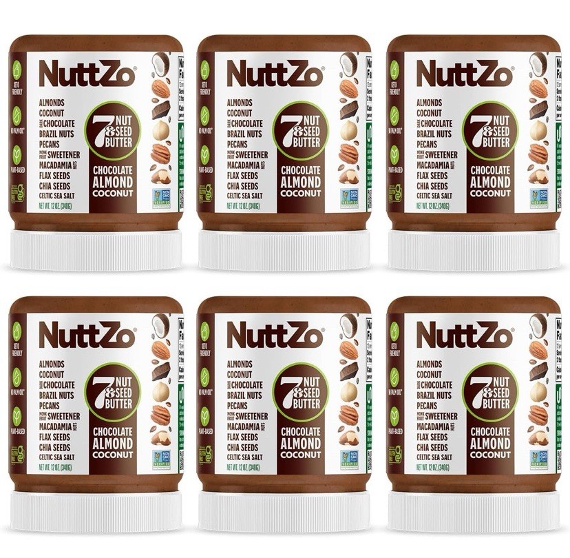 (6-pack) Nuttzo 7 Nuts and Seeds Dark Chocolate Butter 12 Ounces Each