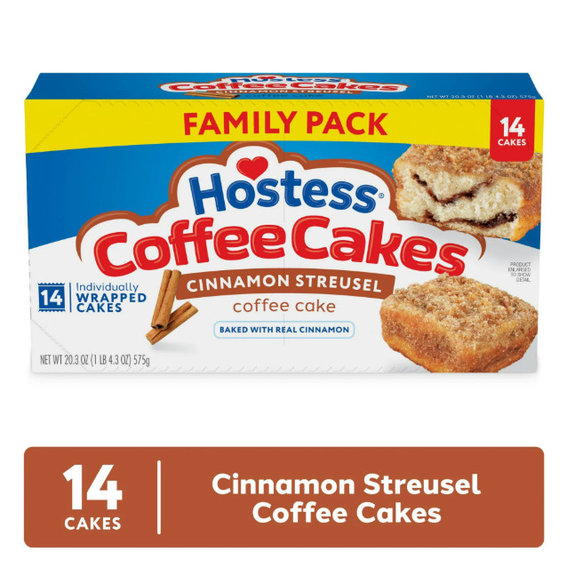 Hostess Cinnamon Streusel Coffee Cakes (Family Pack) – 14 Count, 20.3oz Carton