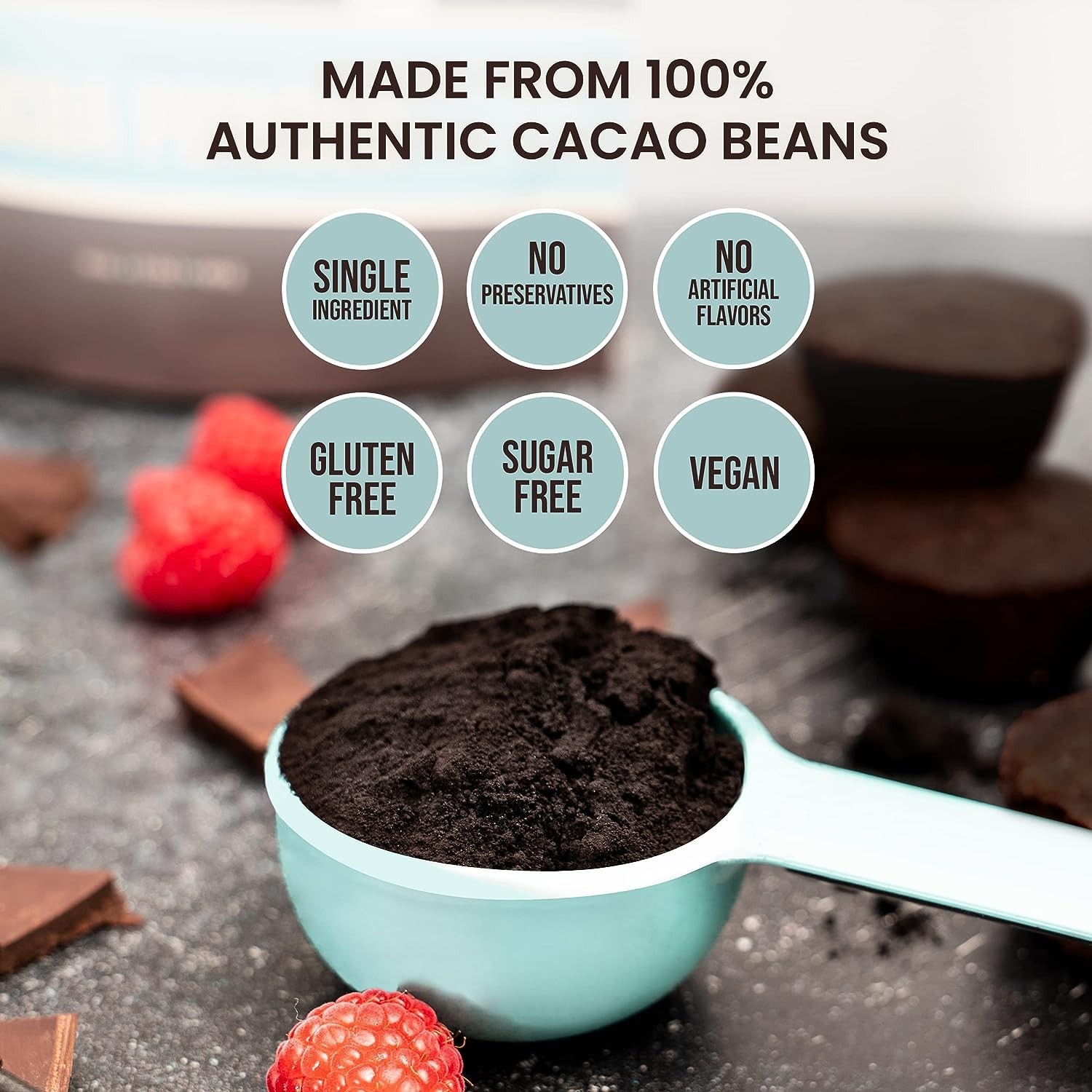 Dutch Processed Black Cocoa Powder for Baking | Unsweetened, Vegan, Keto