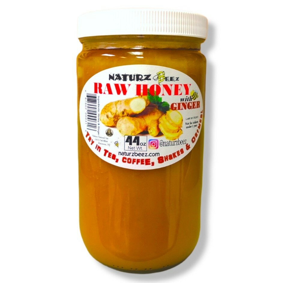 RAW HONEY with GINGER 2.75 Lbs / 44oz 100% PURE USA HONEY