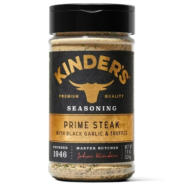 PACK OF 2 – Kinder’s Prime Steak Seasoning 7.9oz Each – Black Garlic & Truffle