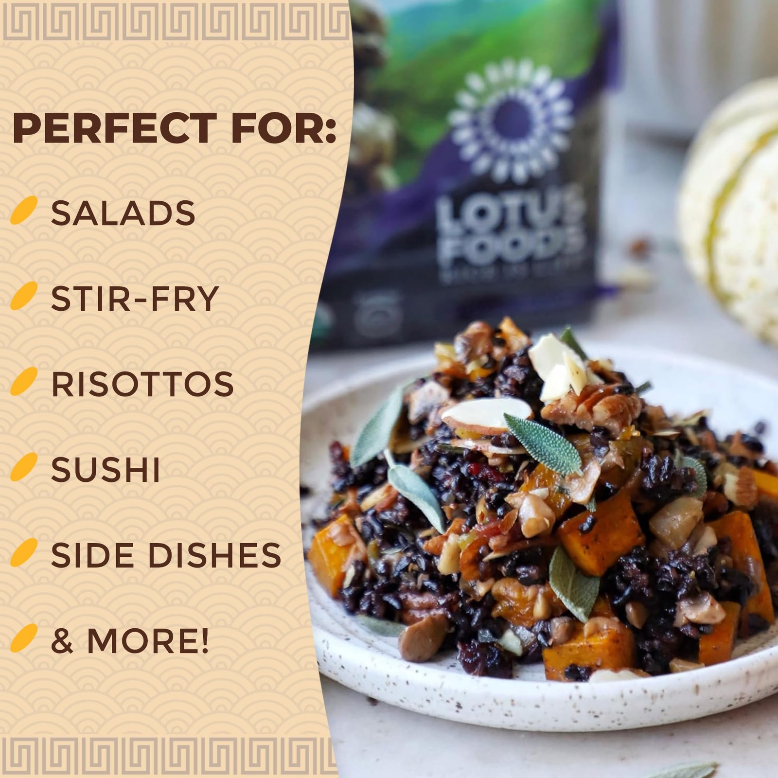 Lotus Foods Bulk Organic Forbidden Rice – Black 11 Pound (Pack of 1)