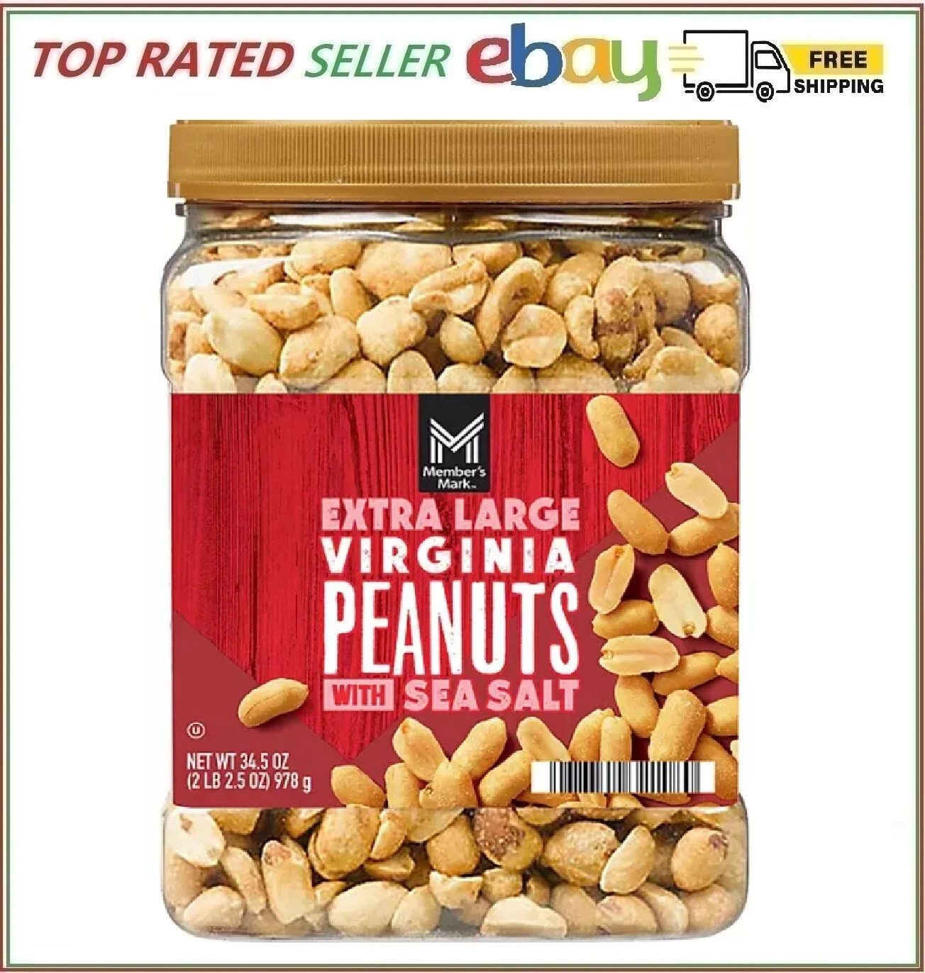 Member’s Mark Extra Large Virginia Peanuts, 34.5 oz. FREE SHIPPING