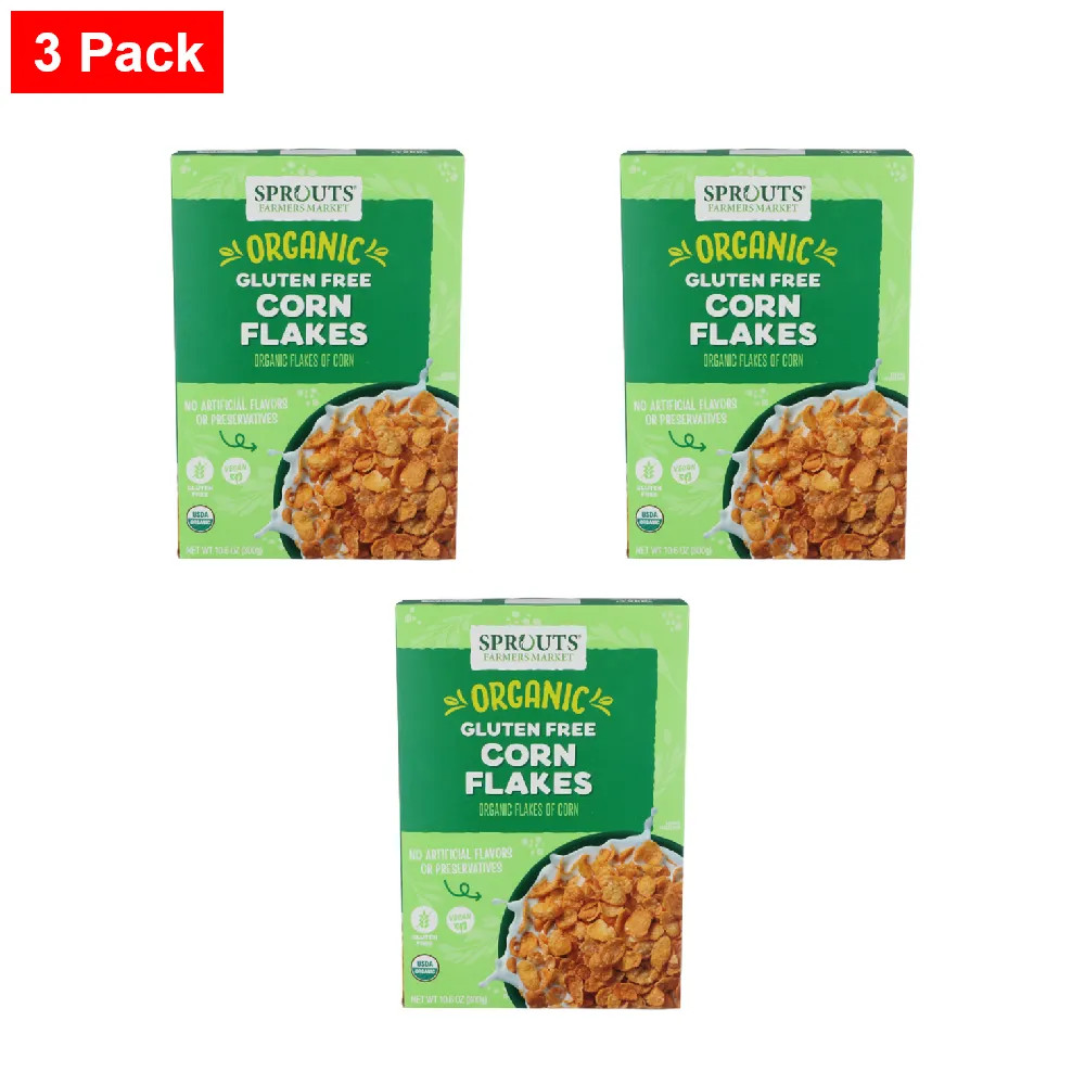Sprouts Organic Corn Flakes Cereal 10.6 oz – 3 Packs