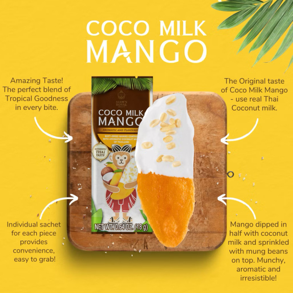 Siam’s Royal Thai Mango Tasty Dessert Coconut Milk Snack Ready To Eat 108g x3