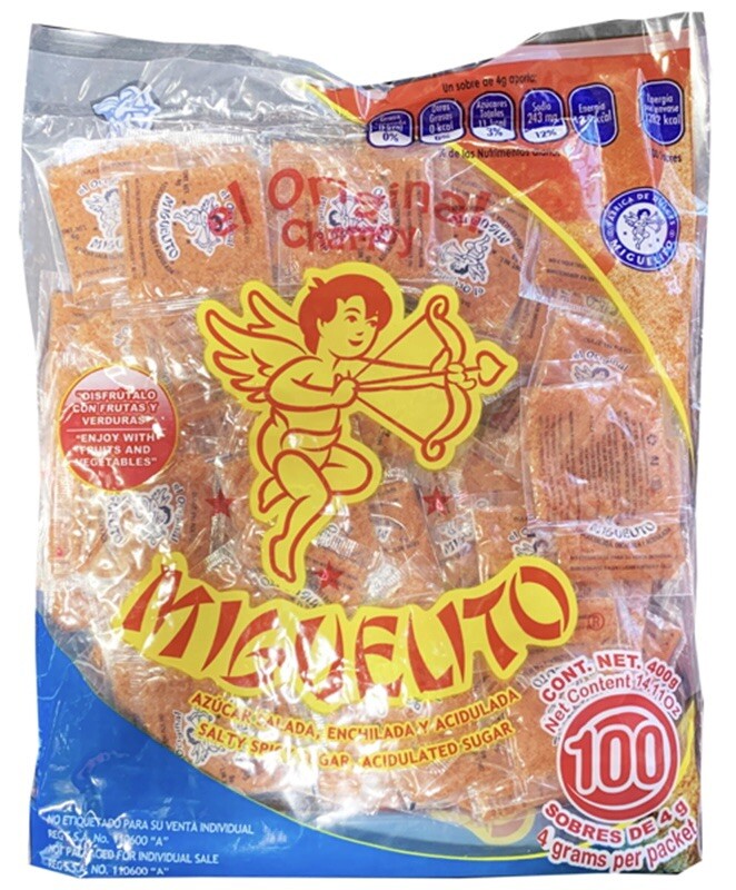 Miguelito Chamoy Chilito Polvo Mexican Sweet & Sour Chili Powder Candy 100 Pcs