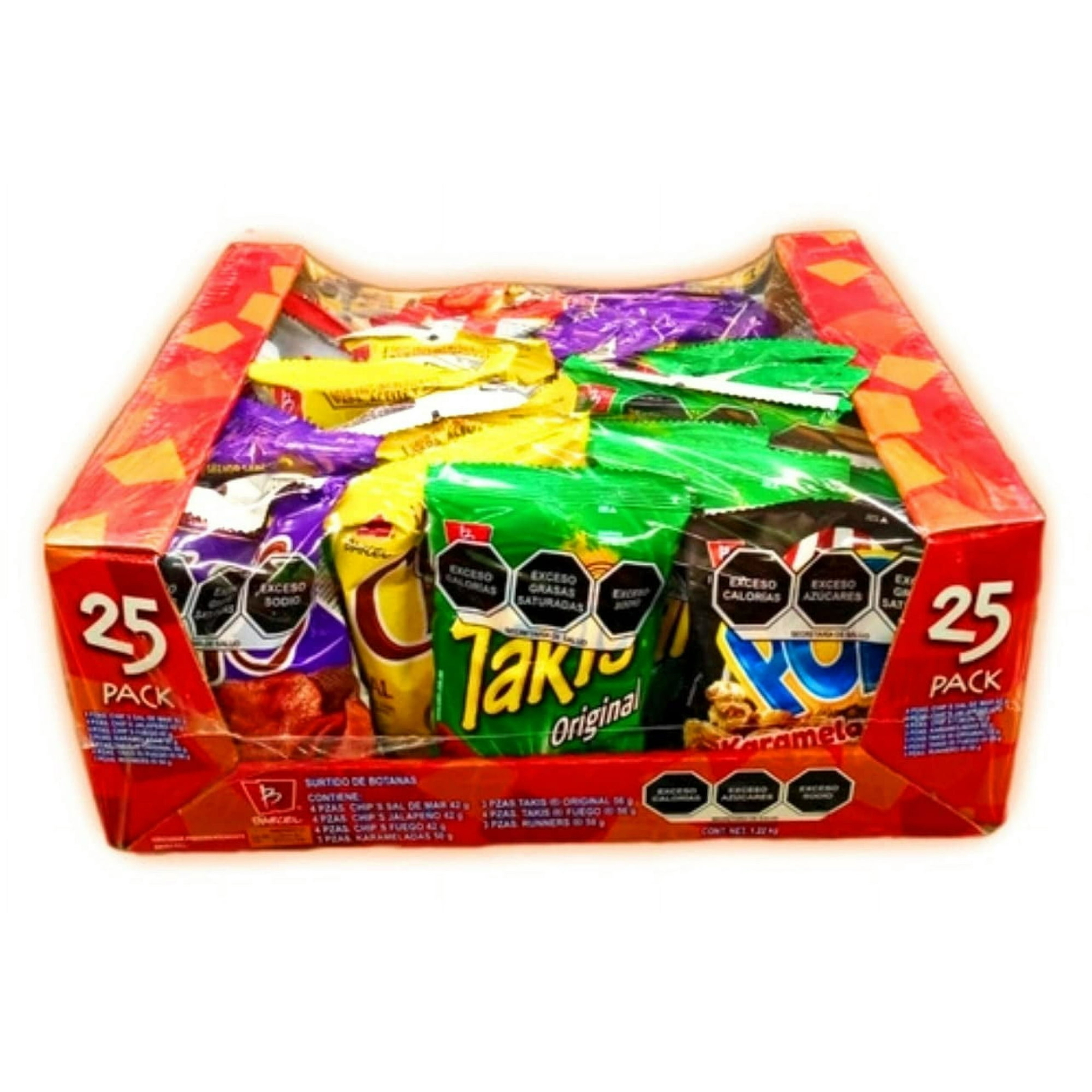 Takis Fuego Variety Pack 25 Count | Spicy Barcel Chips Snacks Popcorn | Botanas