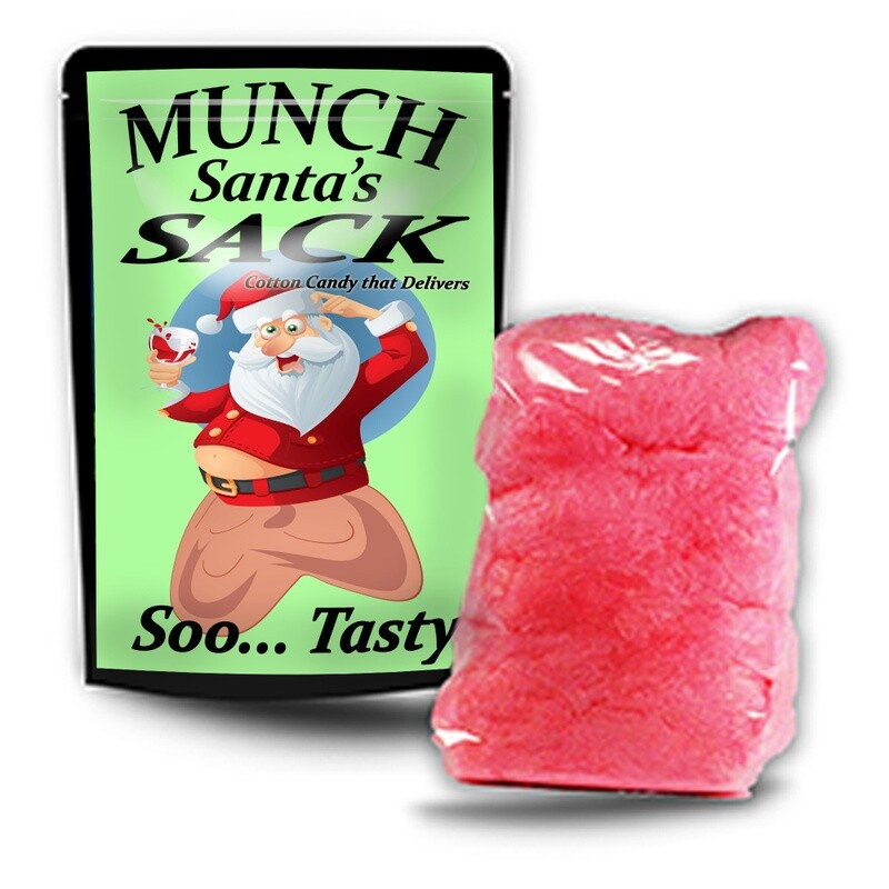 Munch Santa’s Sack Cotton Candy – Funny Stocking Stuffer, Weird Gag Gift for Men