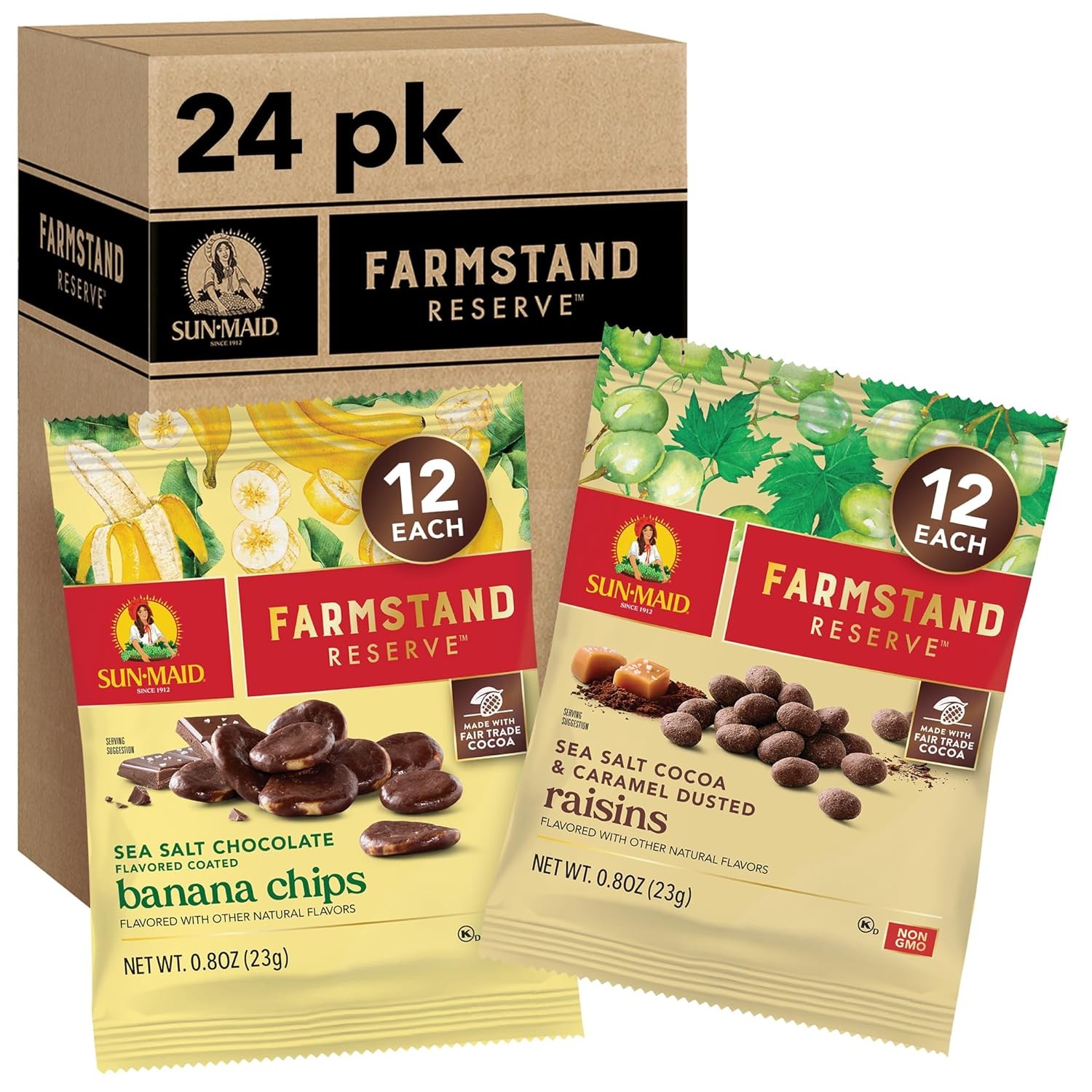 Sun-Maid Farmstand Reserve 24 Count Variety Pack 0.8oz Dried Fruit Snack Bags