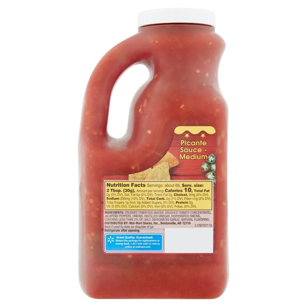 Medium Spicy Picante Sauce Hot Flavor Mexican Style Salsa Dip 70 oz Large Size