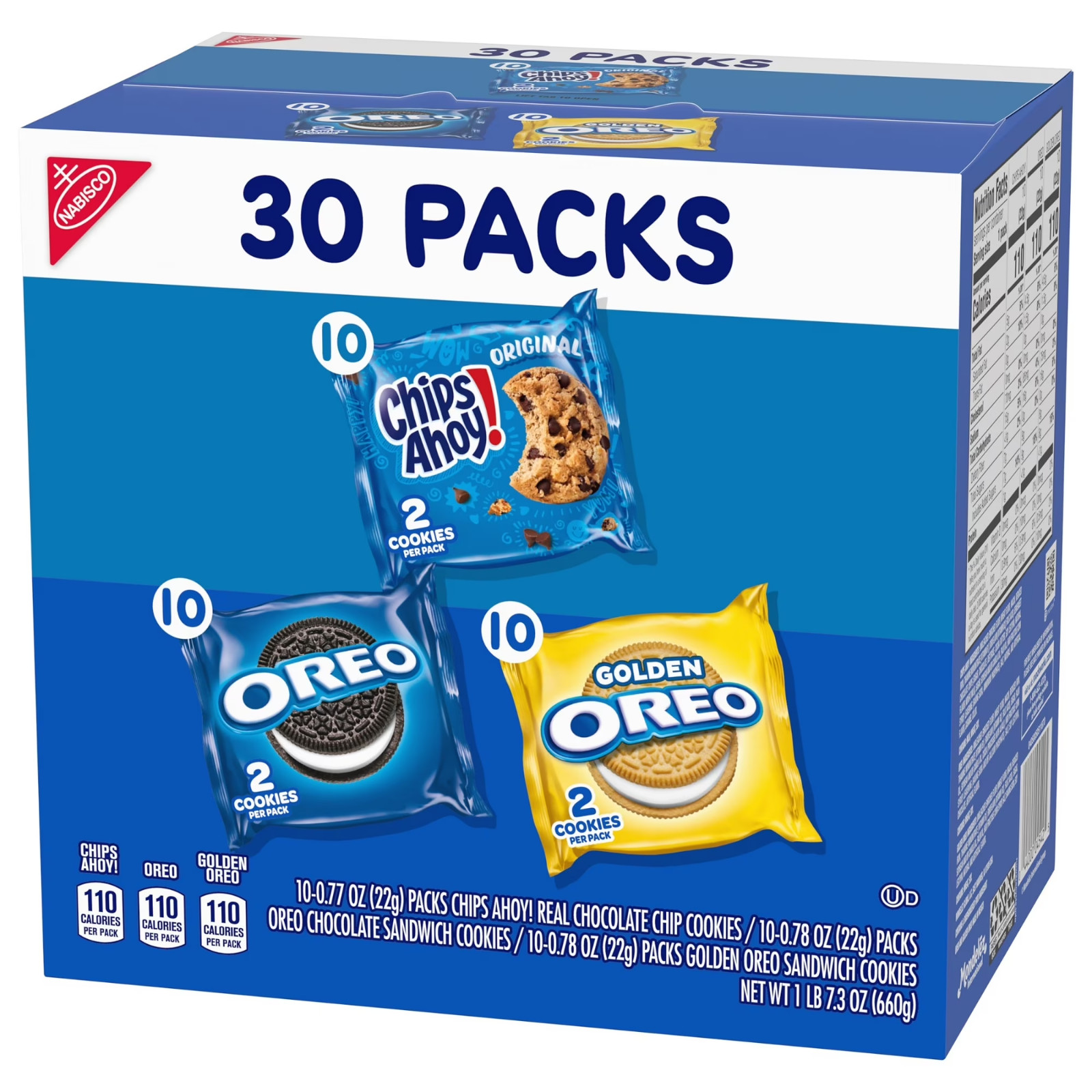 Nabisco Sweet Treats Cookie Variety Pack Oreo, Oreo Golden & Chips Ahoy 30 packt