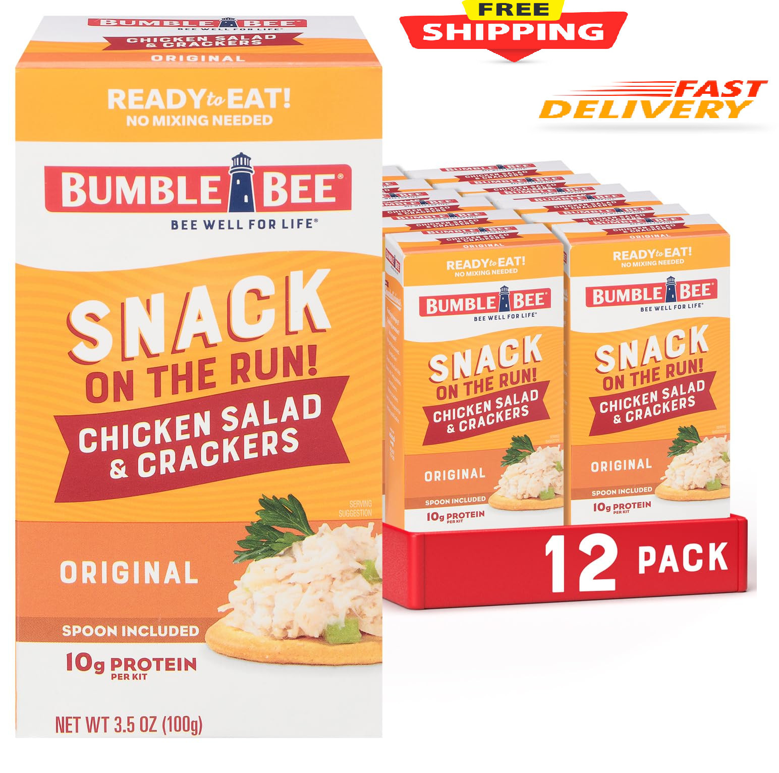 Bumble Bee Snack on the Run Chicken Salad with Crackers Kit 3.5 oz Pack of 12…