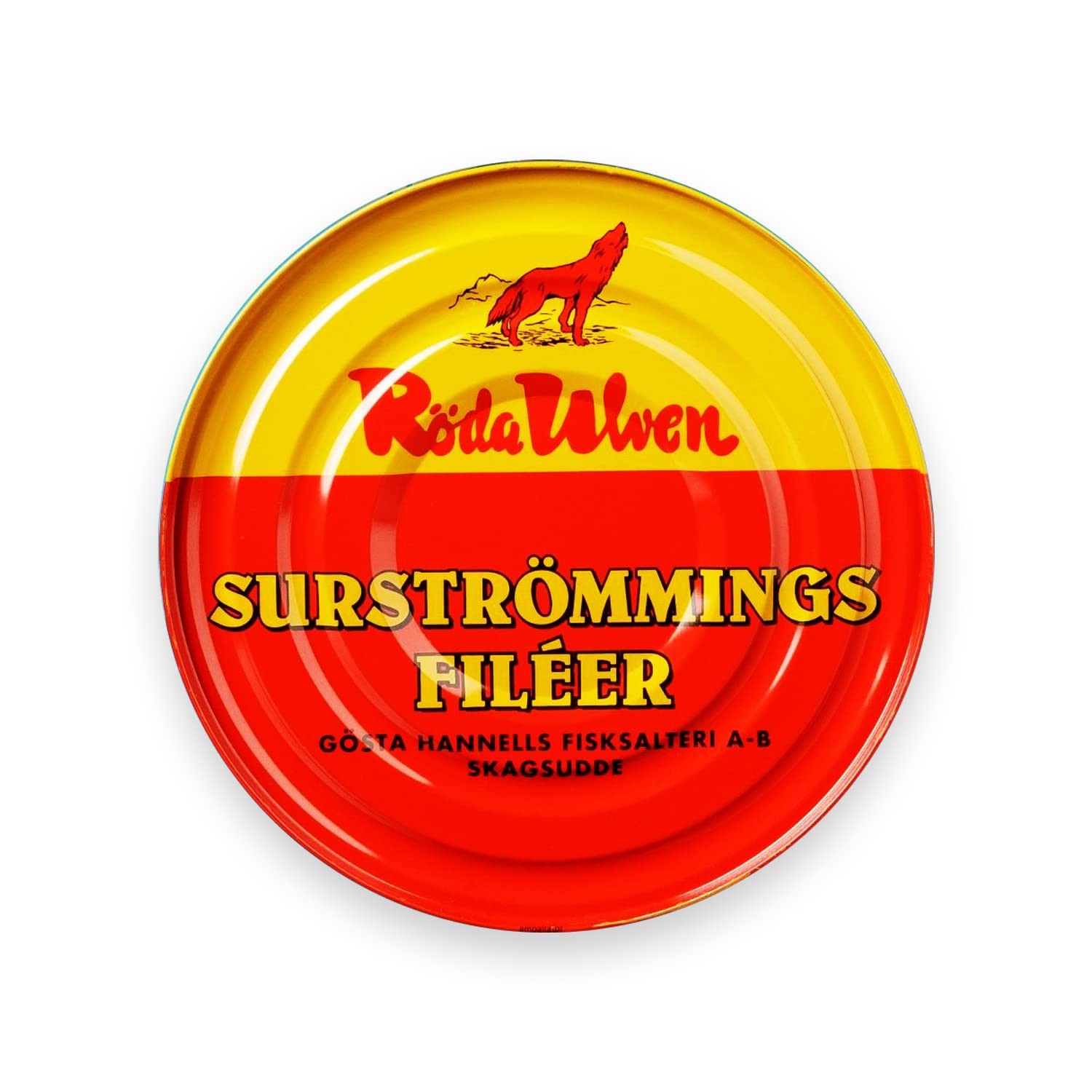 Roda ulven Surstromming – 300g surstromming Challenge Red, Yellow