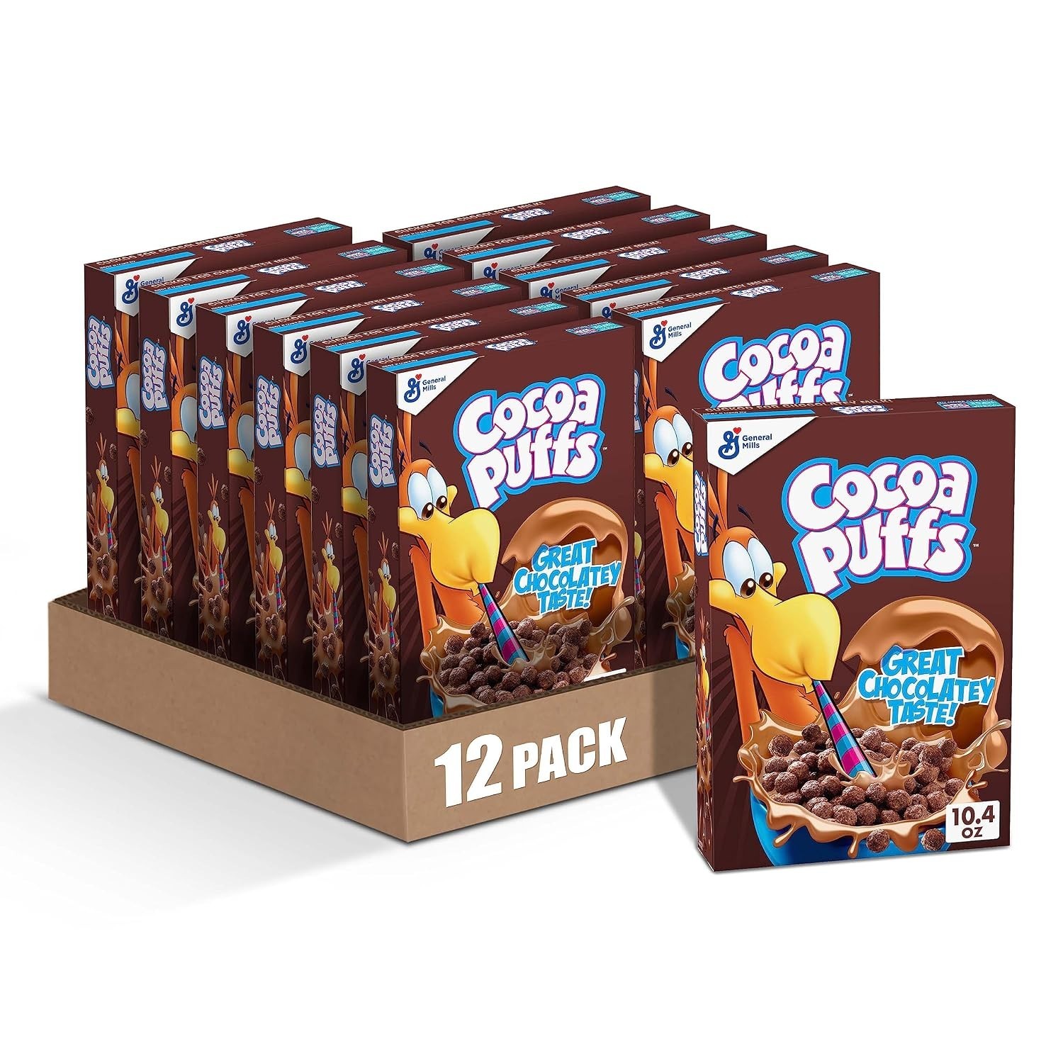 Cocoa Puffs, Chocolate Breakfast Cereal, Whole Grains, 10.4 oz (Pack of 12)