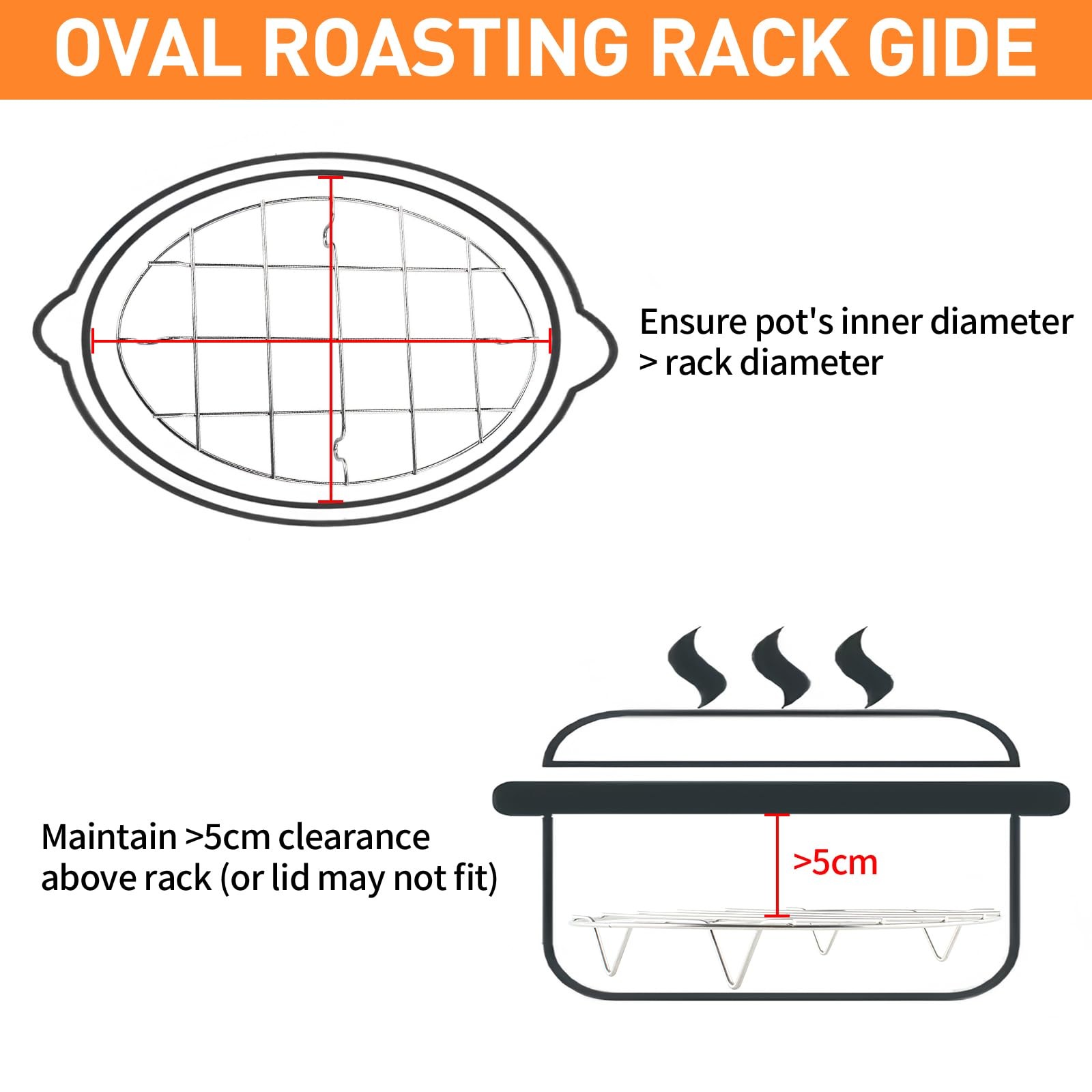 TamBee Cooking Oval 9.8 Inch Cookie Cooling Rack 304 9.8″x 6.7″-1pc, Silver