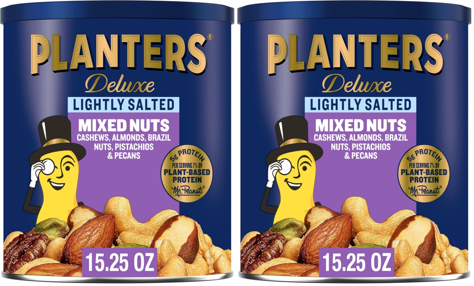 PLANTERS Deluxe Mixed Nuts, Cashews, Almonds, Brazil 15.25 Ounce (Pack of 2)