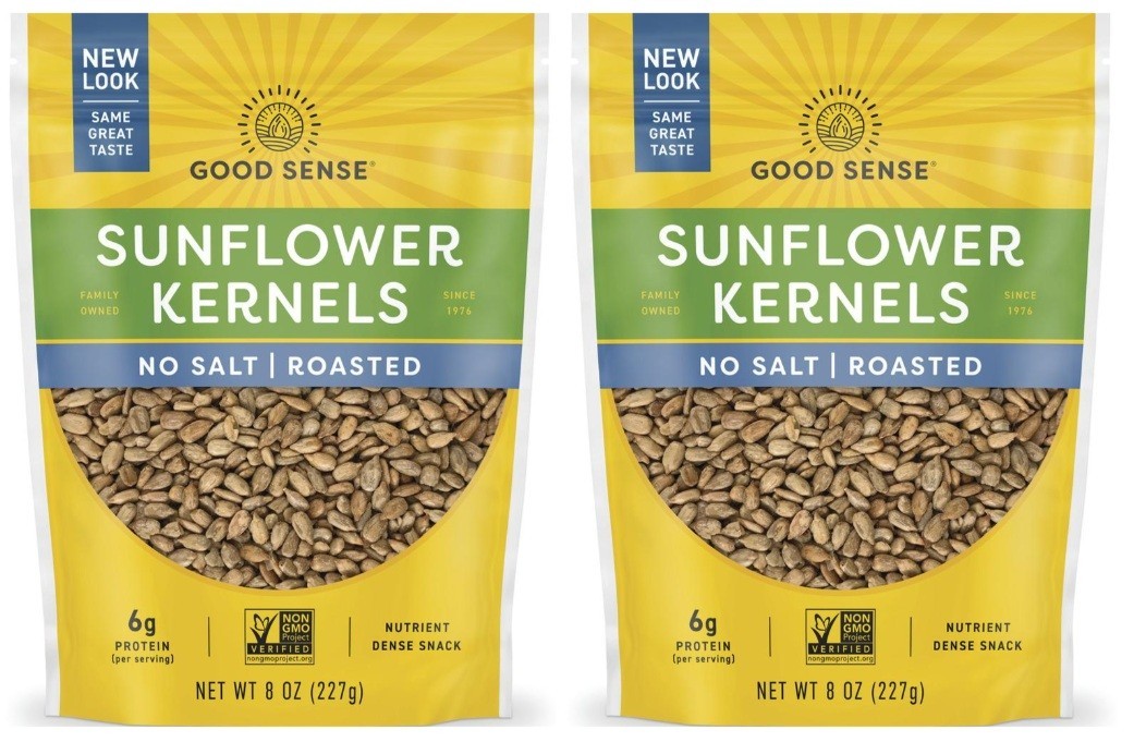 Good Sense Roasted Sunflower Kernels Seeds No Salt Unsalted 8 oz (2 Bags)