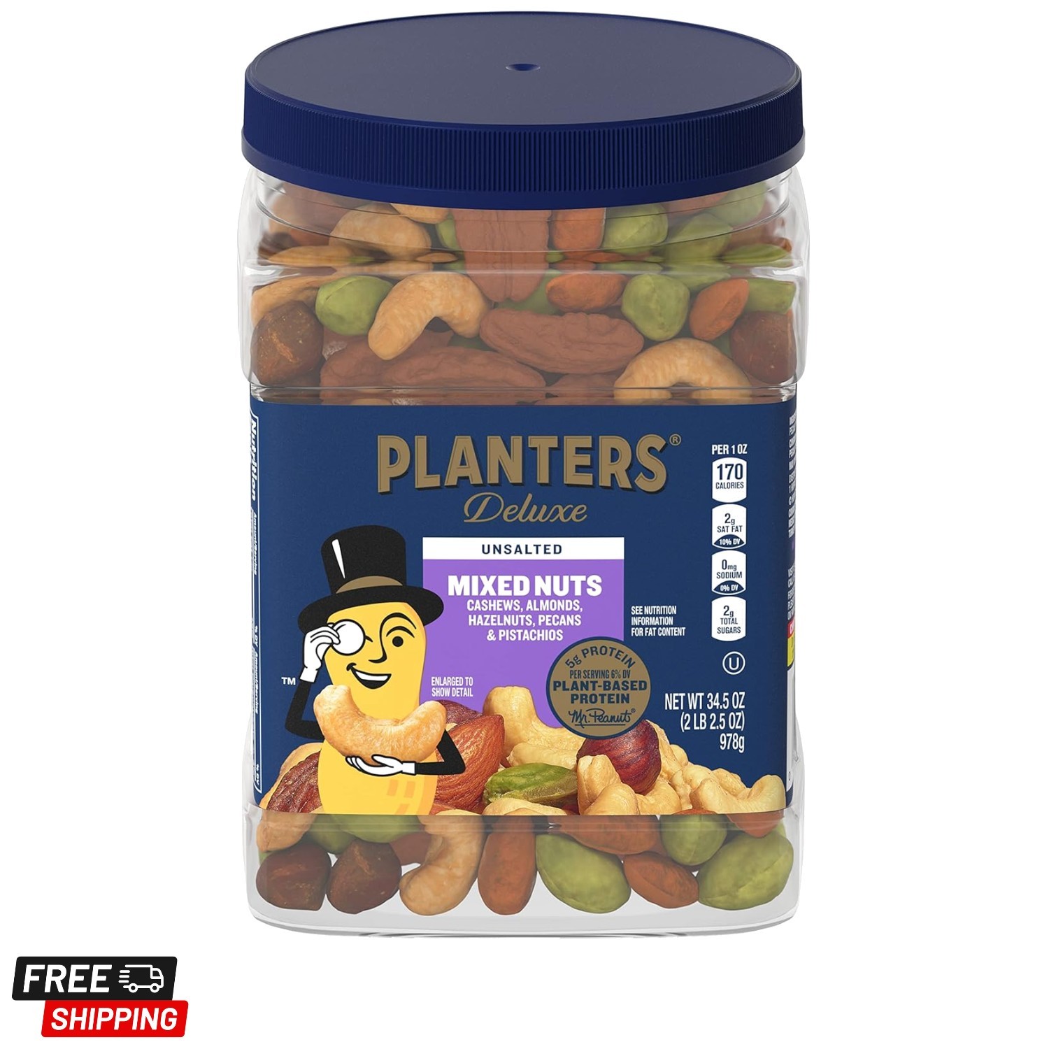 Unsalted Mixed Nuts, Cashews, Almonds, Hazelnuts, Pecans, Pistachios no Shell…