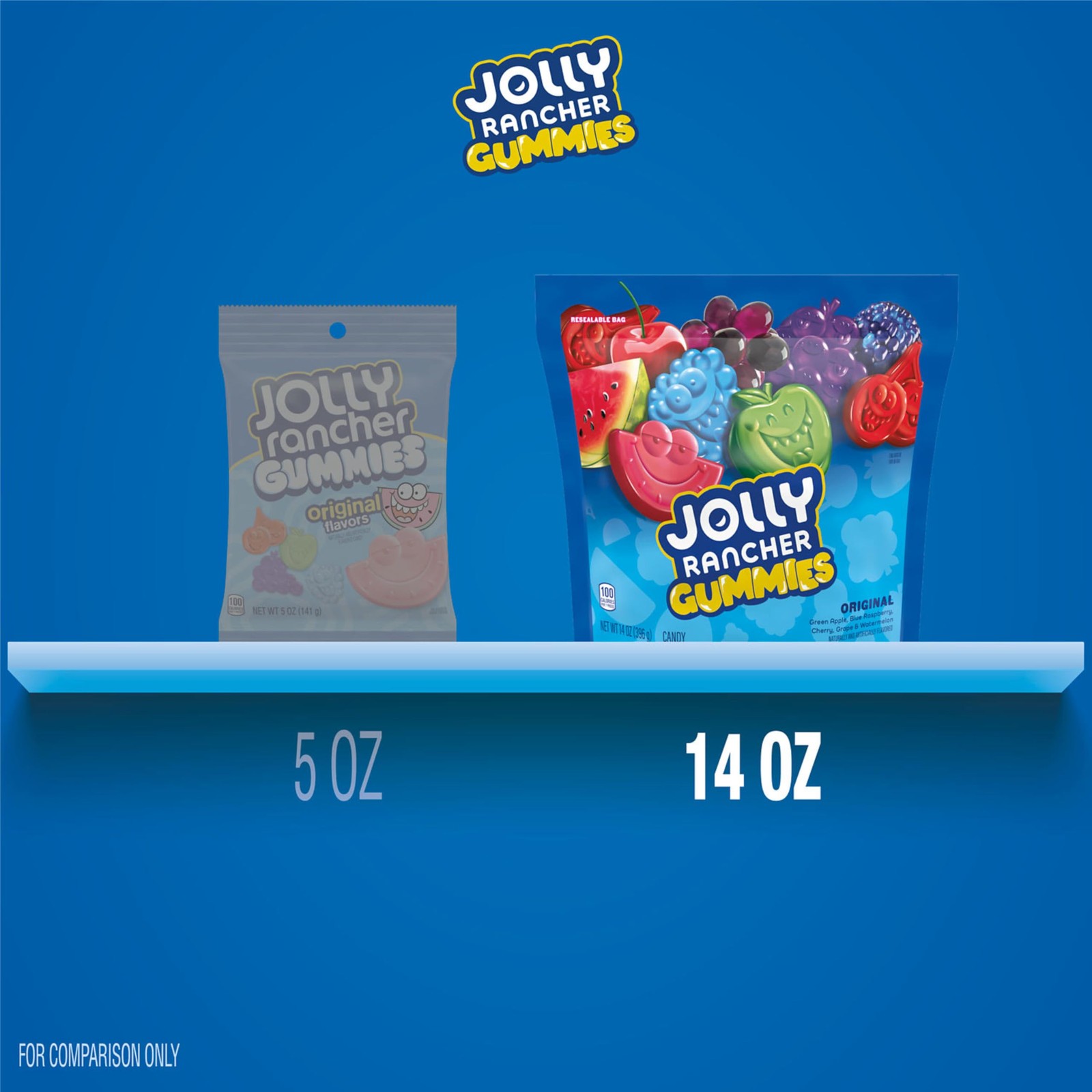 JOLLY RANCHER Gummies Assorted Fruit Flavored Candy Bag, 14 Ounce (Pack of 1)