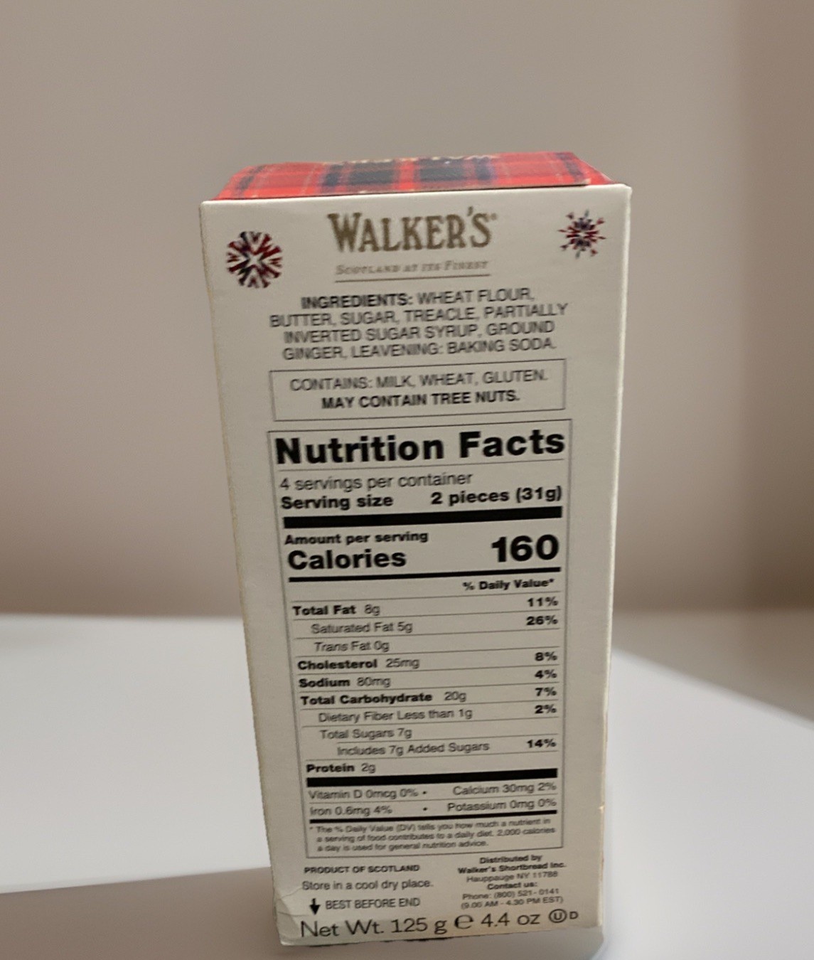 Walker’s Festive Shortbread Gingerbread Men – 4.4 oz Box Shortbread Cookies New