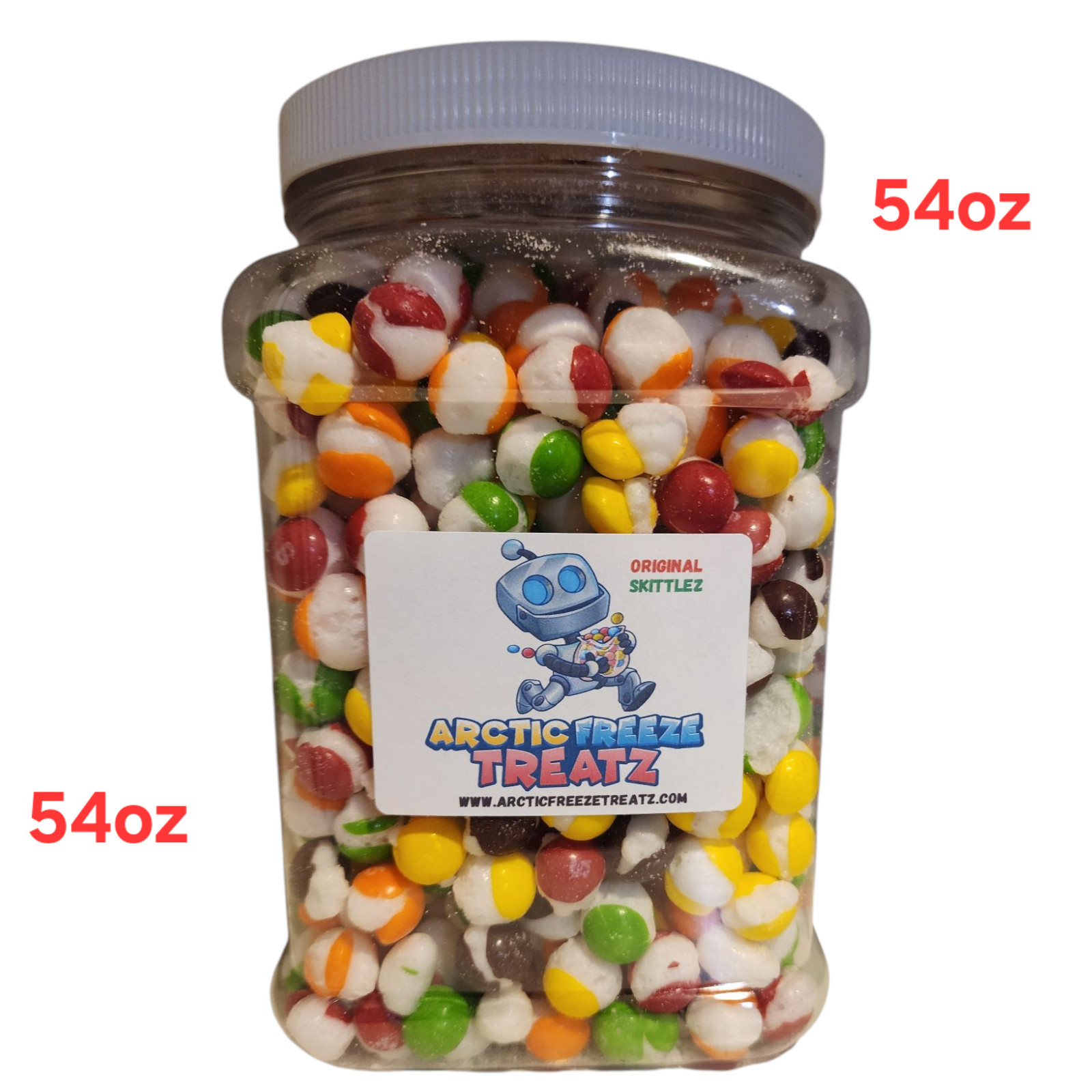 Arctic Freeze Treatz* Freeze Dried Original Skittlez 54oz Bulk Tub Made to Order