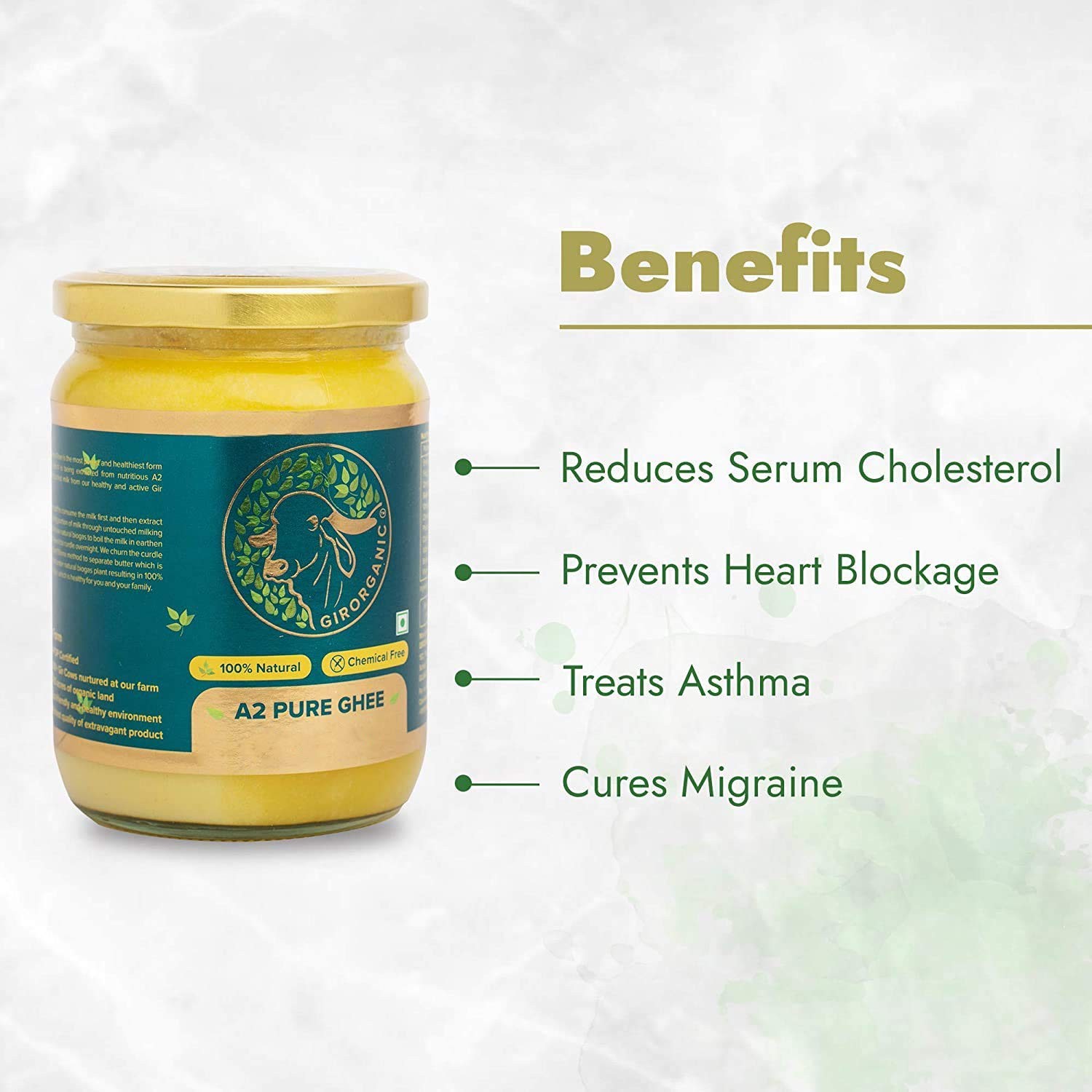GirOrganic A2 Ghee Butter Organic Grass Fed | Healthy Butter Alternative A2 G…