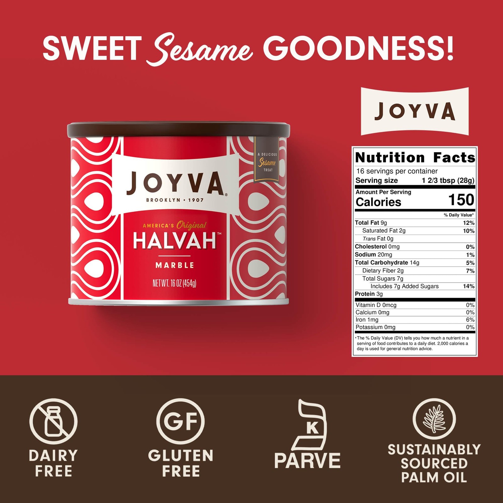 Halvah – A Deliciosa Golosina De Sesamo, 16 Oz, Caja De 1 Unidad | Kosher, P…