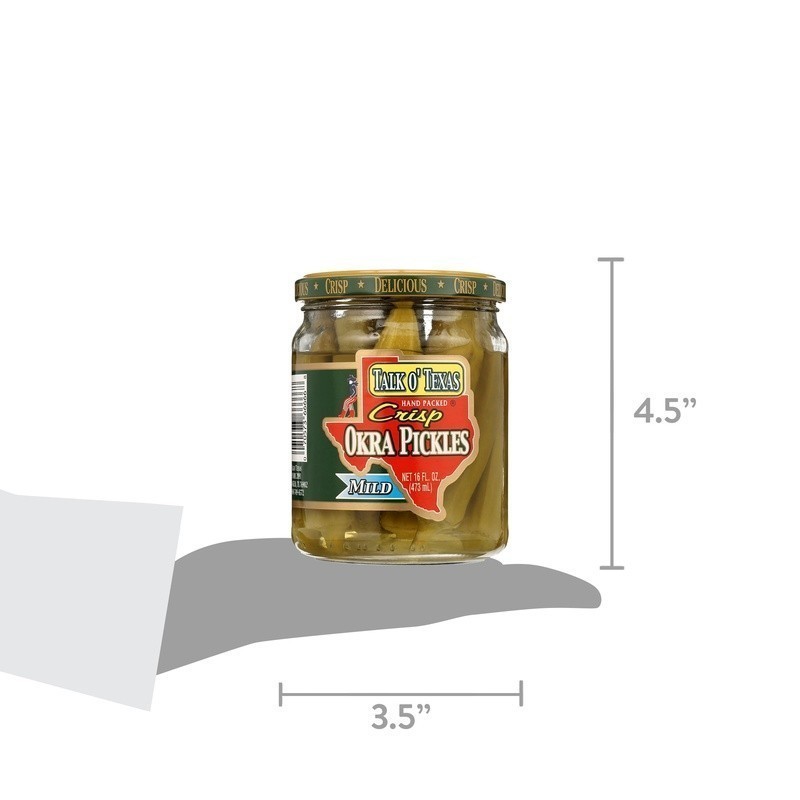 Pickled Mild Okra Fat-Free Low-Calorie Shelf-Stable Whole Veggies New