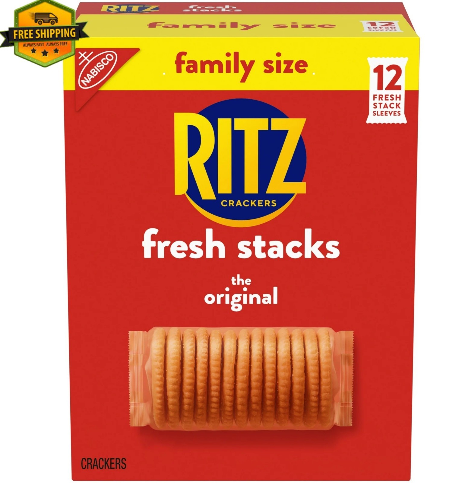 RITZ Fresh Stacks Original Saltine Crackers, Family Size Travel Snacks, 17.8 oz