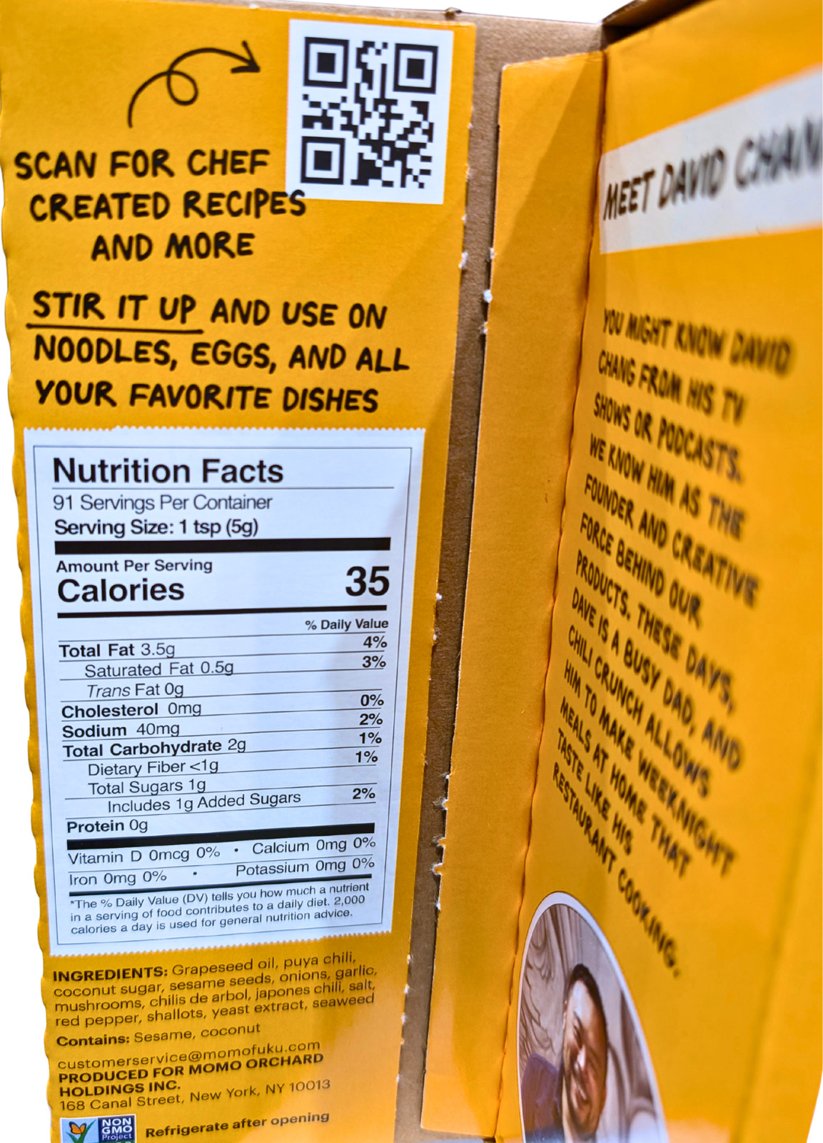 Momofuku Spicy Cruncy Chili Oil Chef David Chang 16 Ounce Jar EXP 07/2027