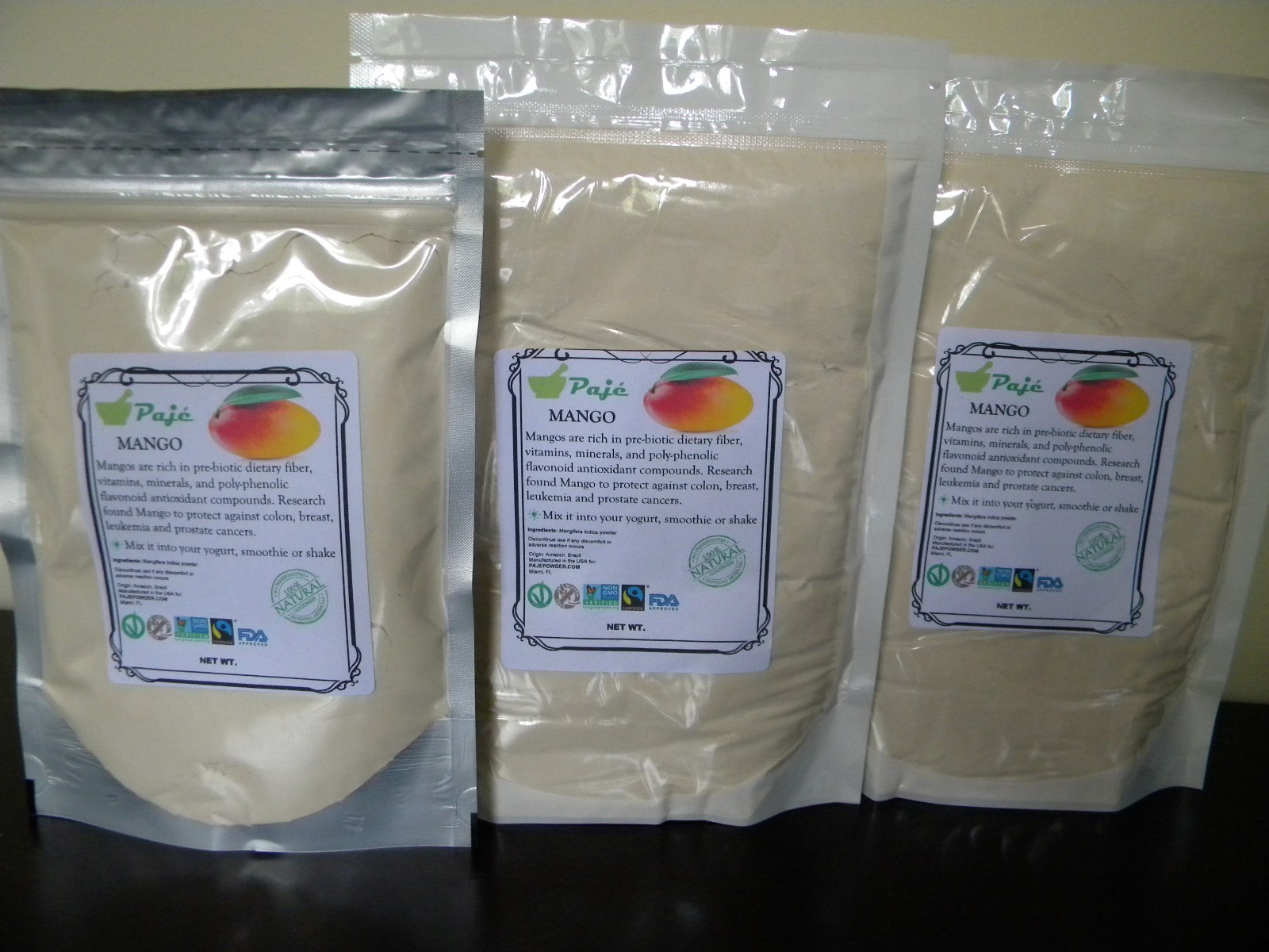 MANGO fruit powder 64oz 4lb PAJE ANTIOXIDANT, CLEAR SKIN, SUGAR CONTROL