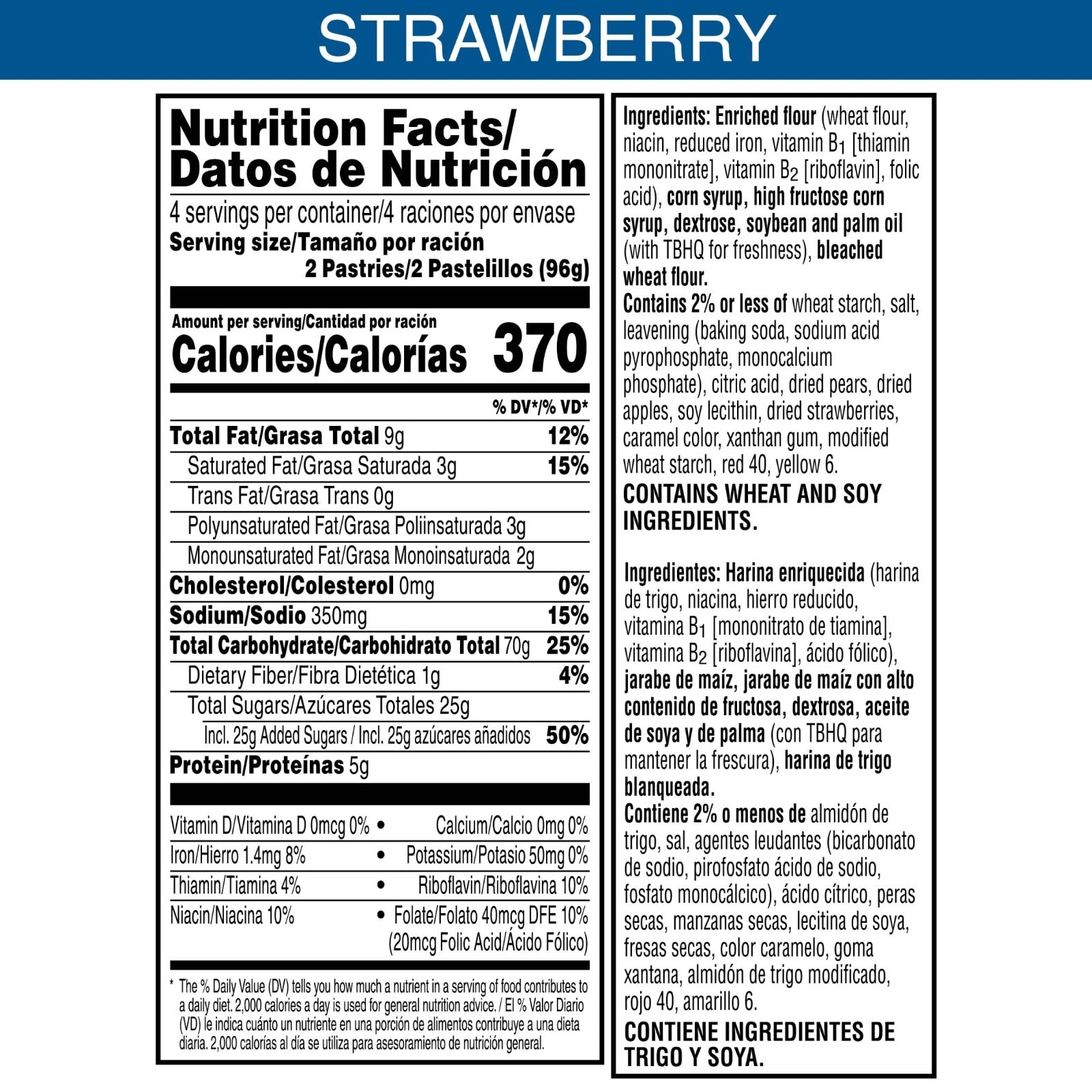Unfrosted Strawberry Pop-Tarts – 12 Boxes, 96 Toaster Pastries, Kids Breakfast S