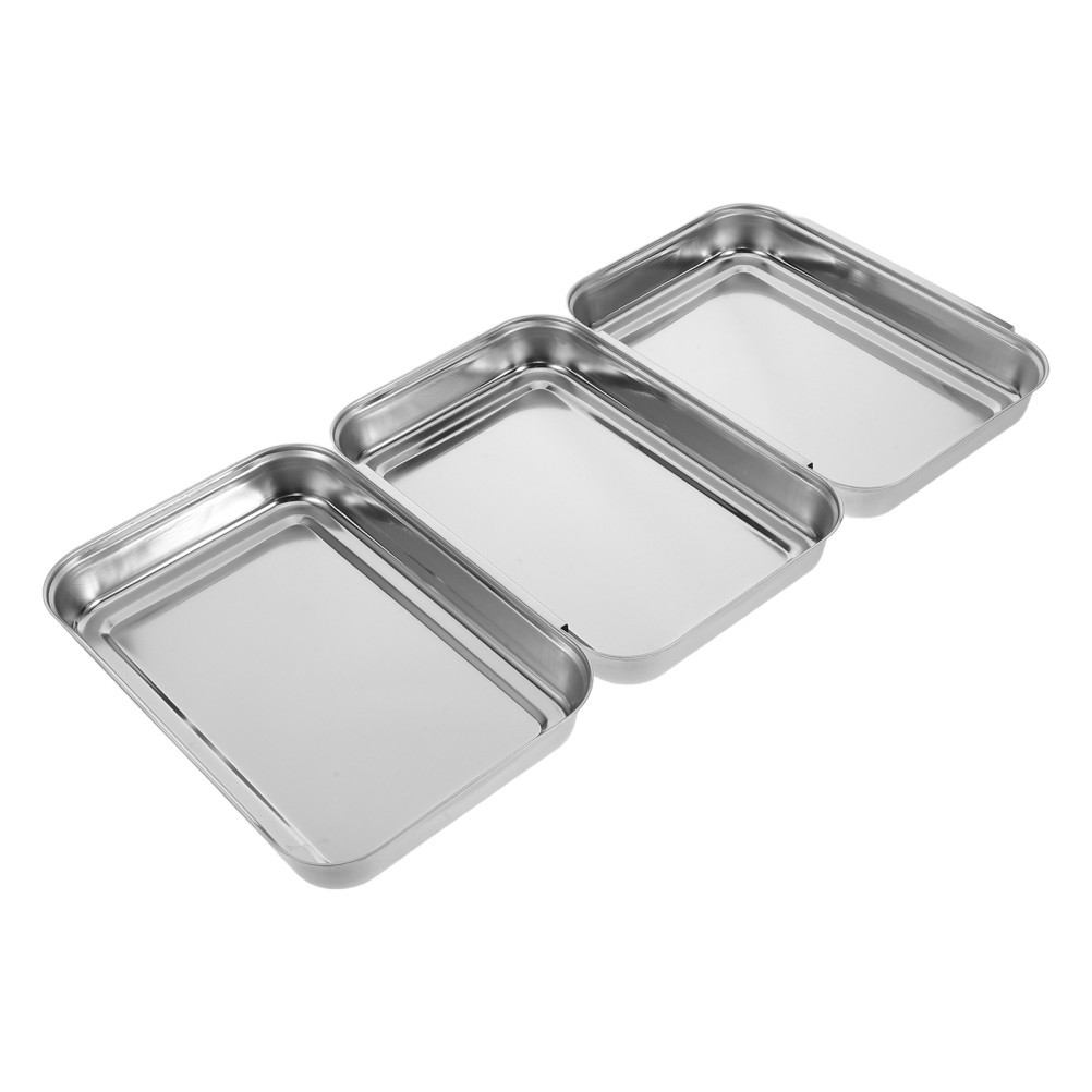 Breadcrumb Tray Set Chicken Breading Trays Food Coating Stainless Steel