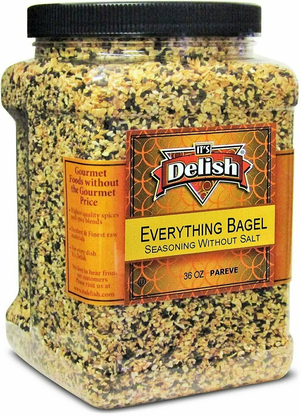 Everything Bagel Seasoning Blend with No Salt by It’s Delish, 36 OZ (2.25 LBS)