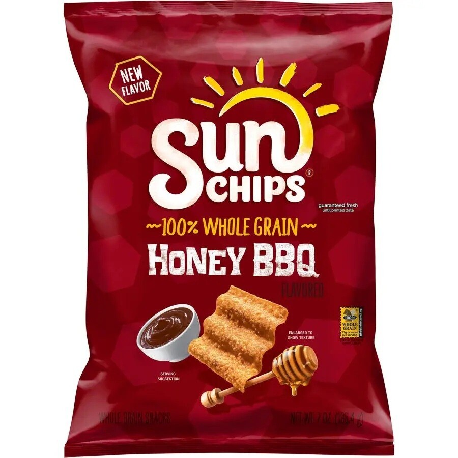 SunChips HONEY BBQ Replaces SWEET & SPICY Chips Snacks 7oz 1 Bag Frito Lay