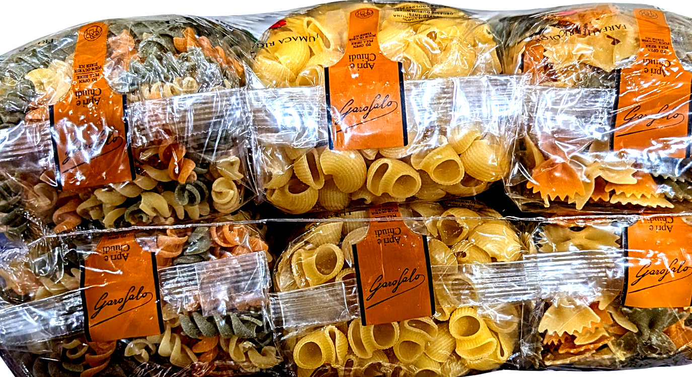 Garofalo Organic Tri Color Pasta Variety Pack 6×1.1 Lb Pack EXP 05/2028