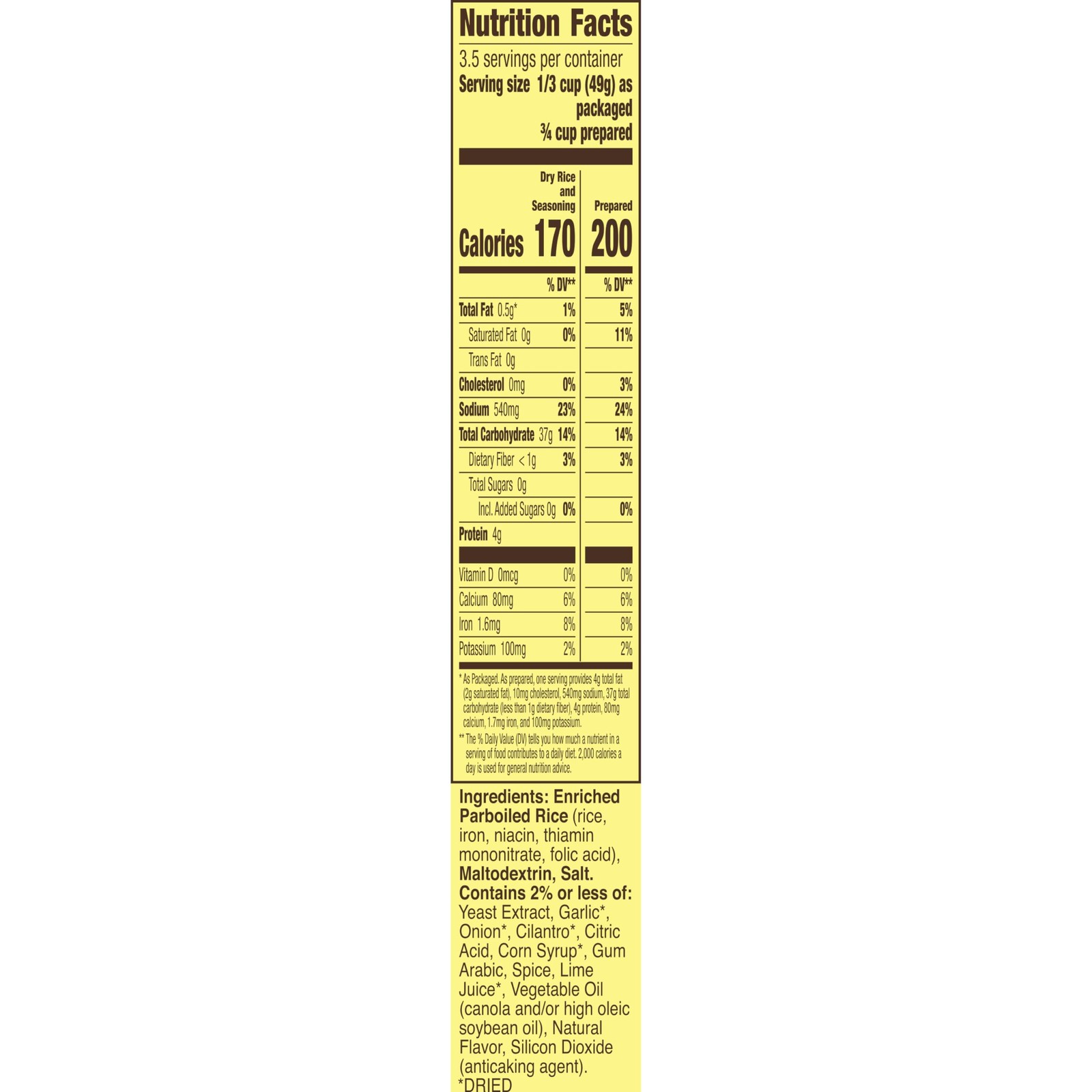 Old El Paso Cilantro Lime Seasoned Delicious Rice, Side Dish, 6.2 oz