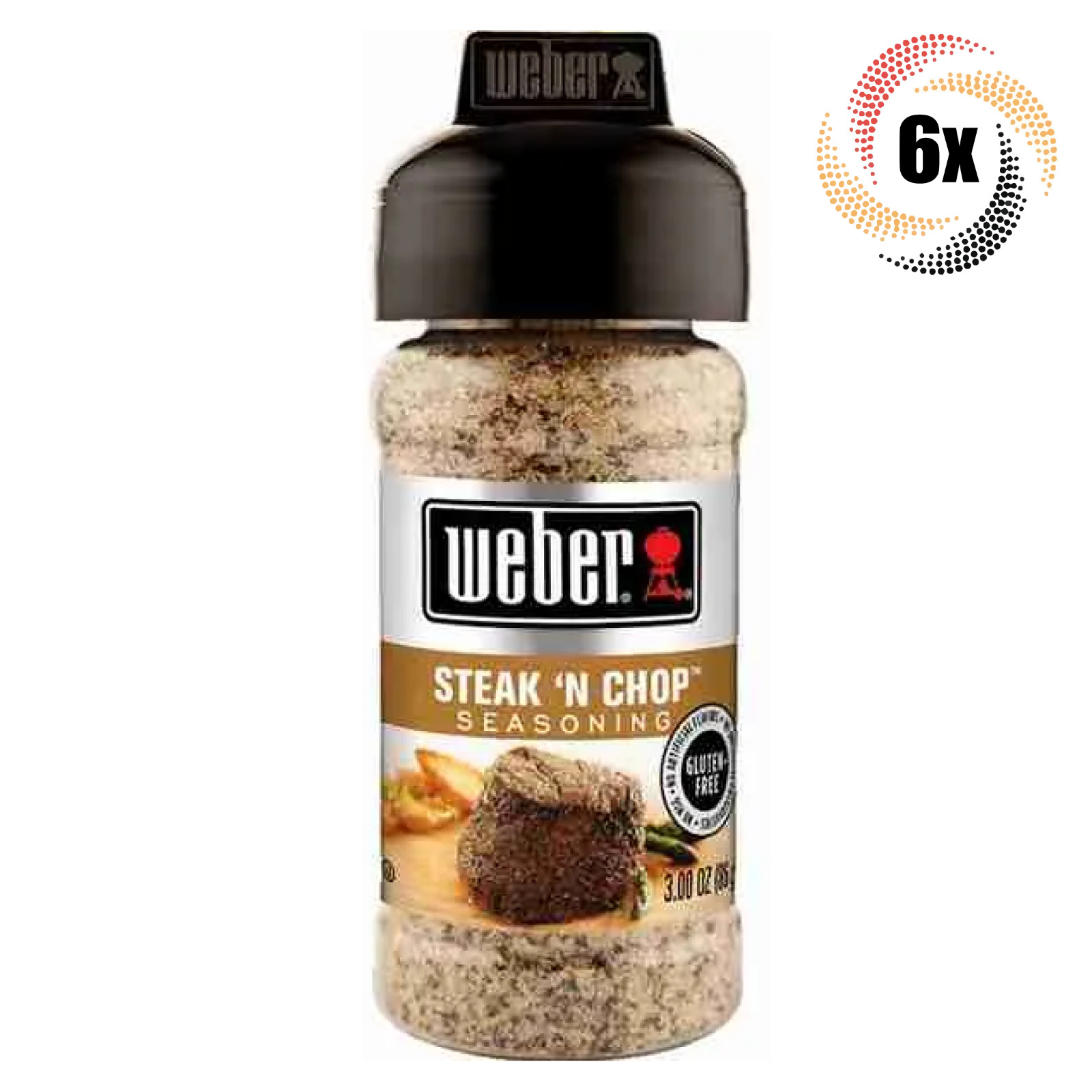 6x Shakers Weber Steak ‘N Chop Flavor Seasoning | 3oz | Gluten & MSG Free