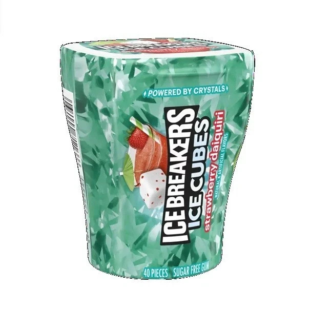 LOT of FOUR bottles 40 piece ICE BREAKERS ICE CUBES Sugar Free Wintergreen gum