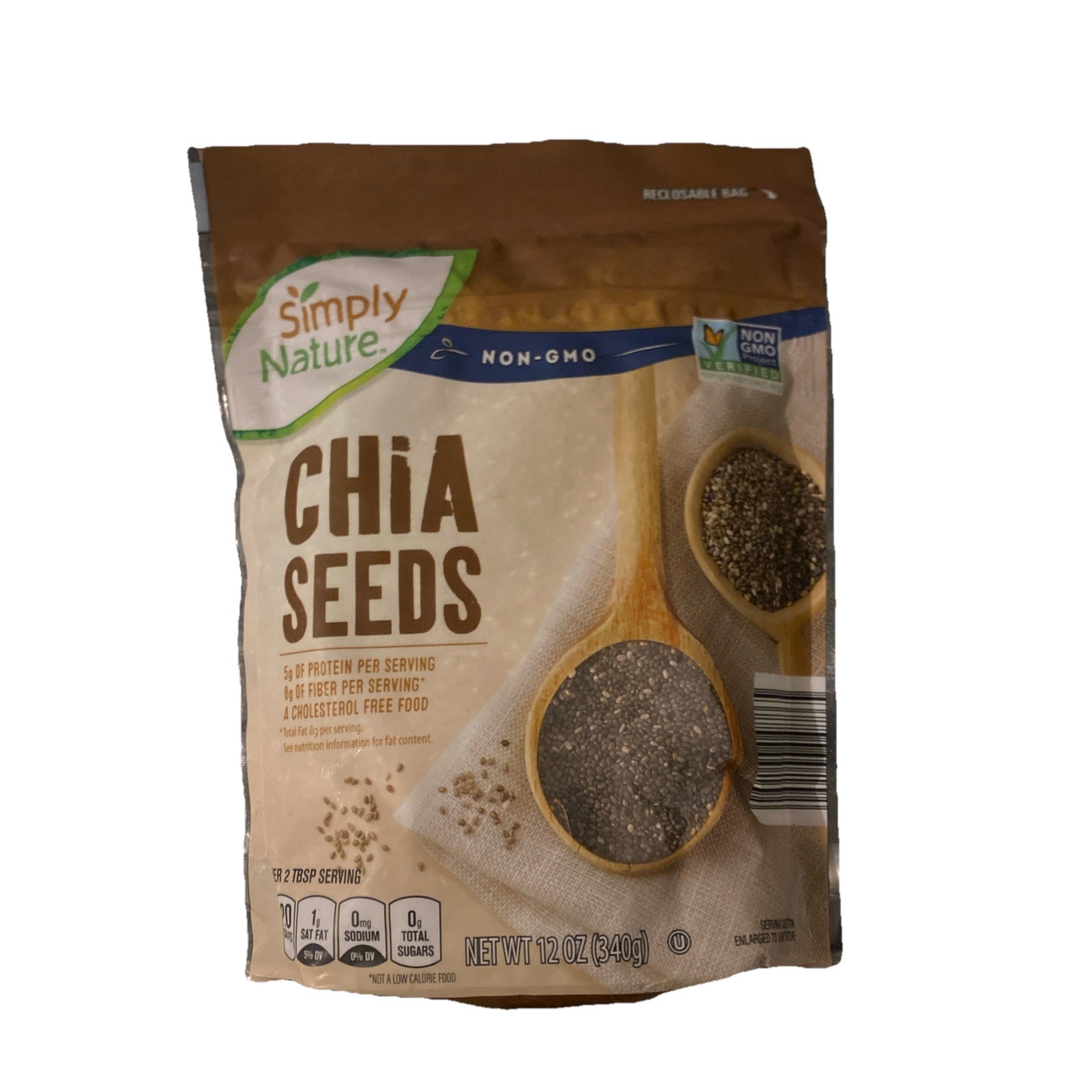 Simply Nature NON-GMO Chia Seeds 12oz 340g (2 Bags)