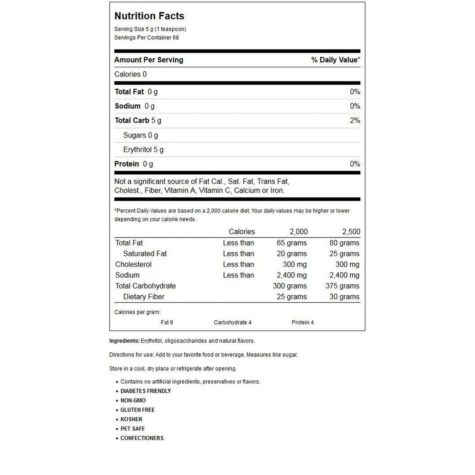Swerve Sugar Replacement 2 CONFECTIONERS Plant Based 0 Calorie Sweetener 12 Oz.