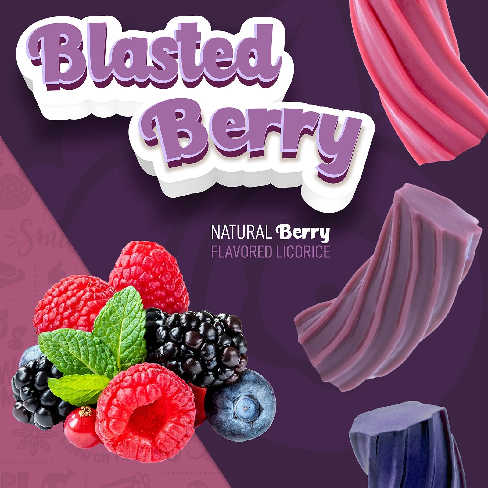 Wiley Wallaby Licorice 10 Ounce 10 Blasted Berry (Pack of 1), Purple