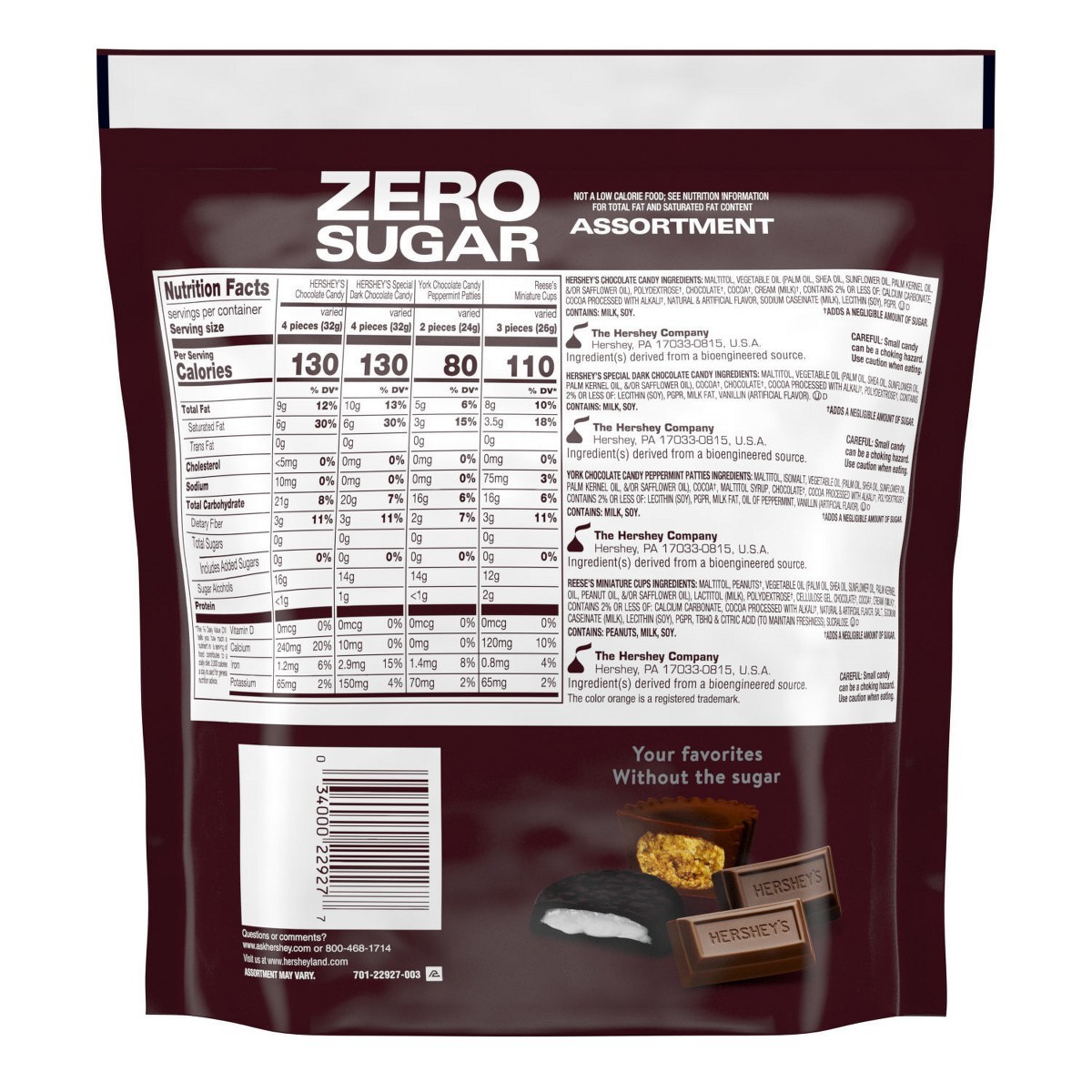 Hershey’s Zero Sugar Assorted Bag Candy – 15.5oz
