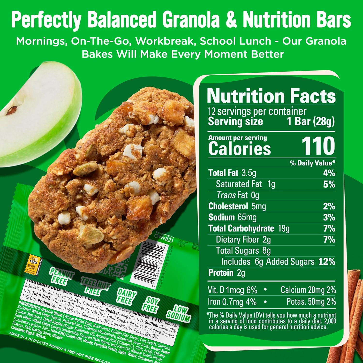 Cooper Street Granola Bakes Apple Cinnamon – Soft Baked Chewy Breakfast Granola