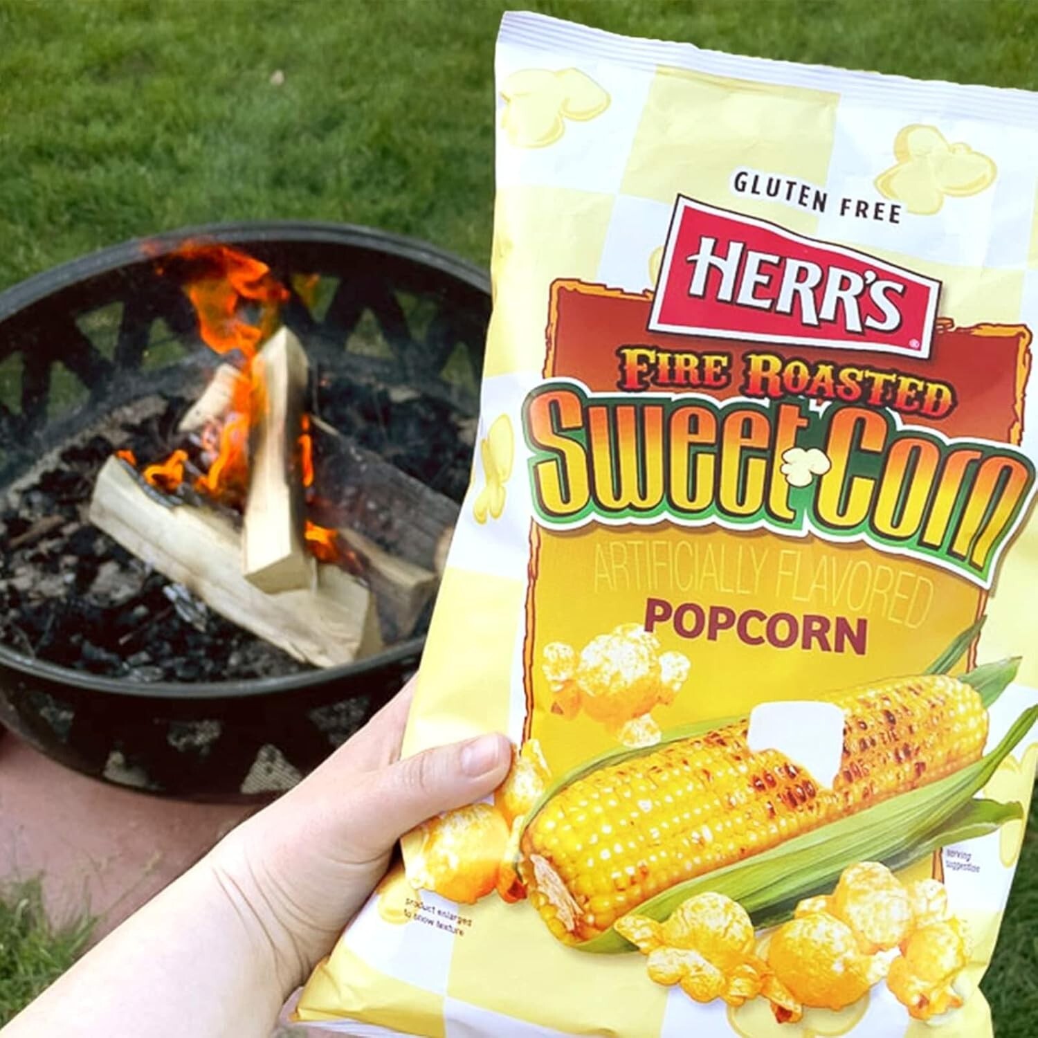 Herr’s FIRE ROASTED Popcorn Sweet Corn Smoky Airy Crunchy 4 Oz. (3 Bags)