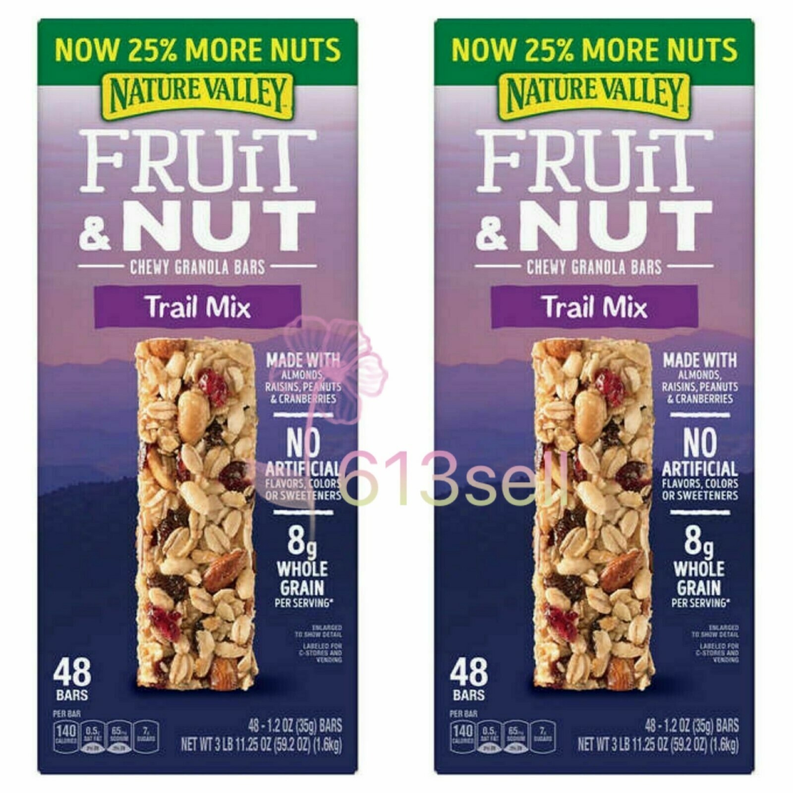 2 Packs Nature Valley Fruit & Nut Chewy Granola Bar Trail Mix 48 ct 59.2 oz Each