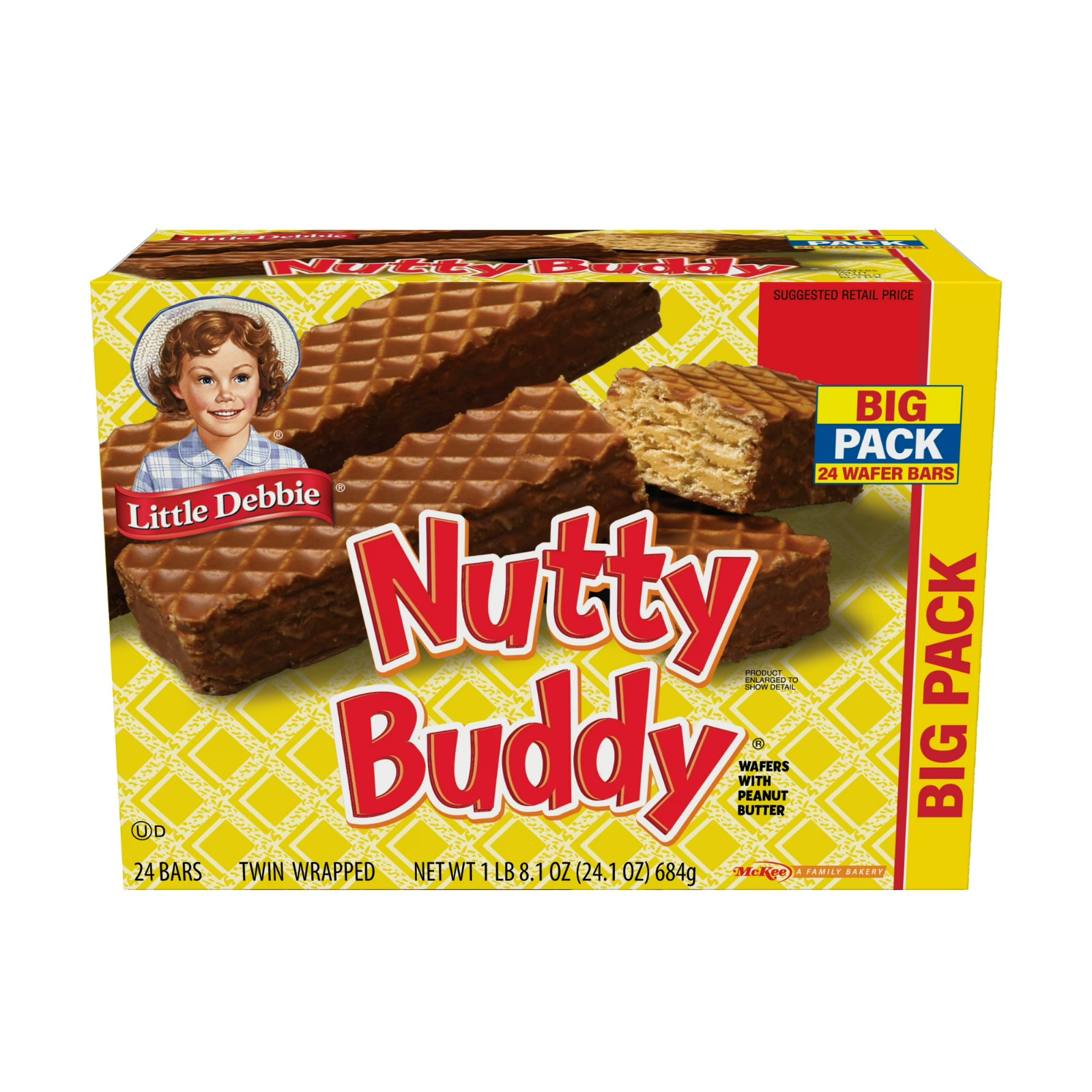 Little Debbie Big Pack Nutty Buddy Wafer Bars, 24.1 oz (24 count) Free Ship